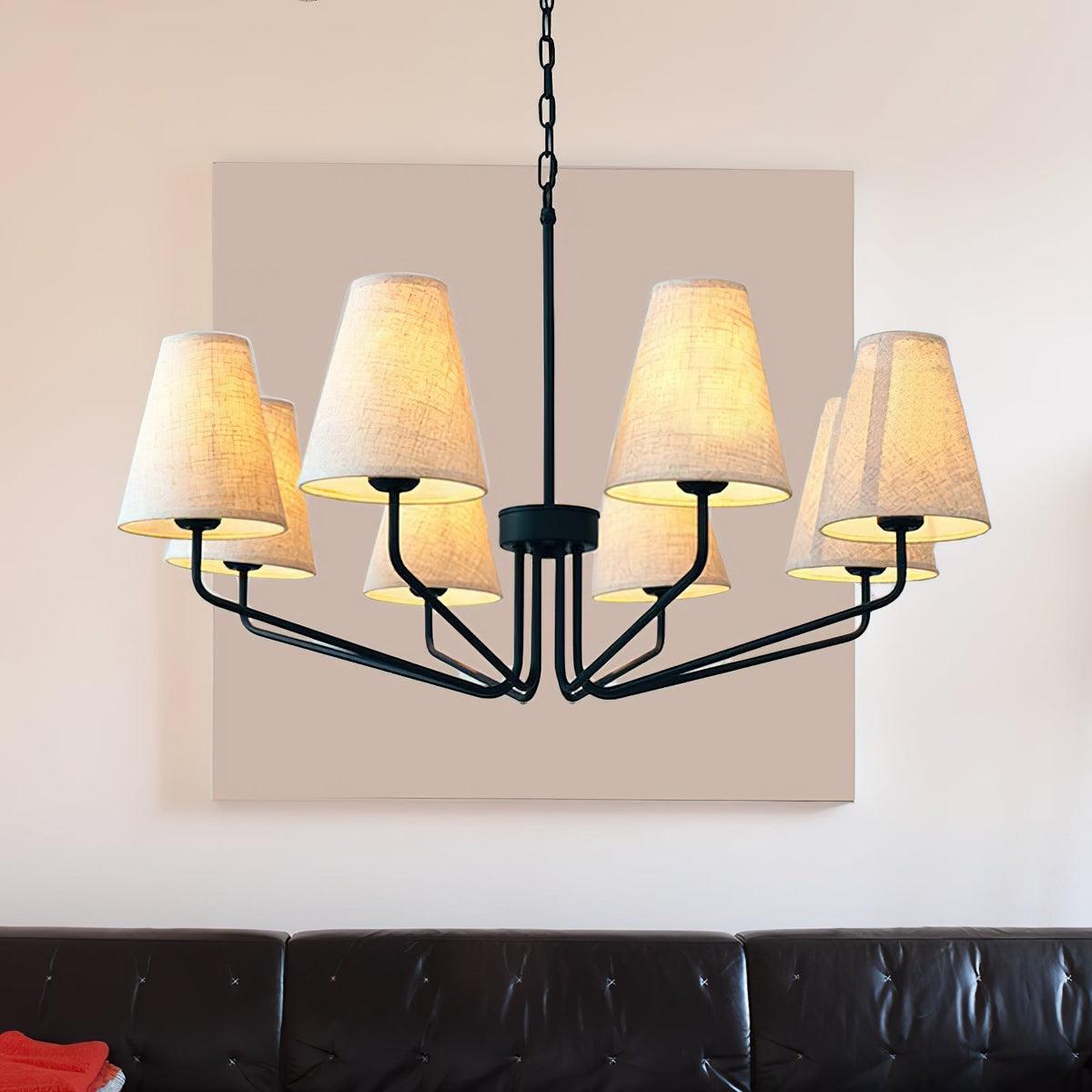 Calelle Lustre Tissu Laiton Industriel Vintage
