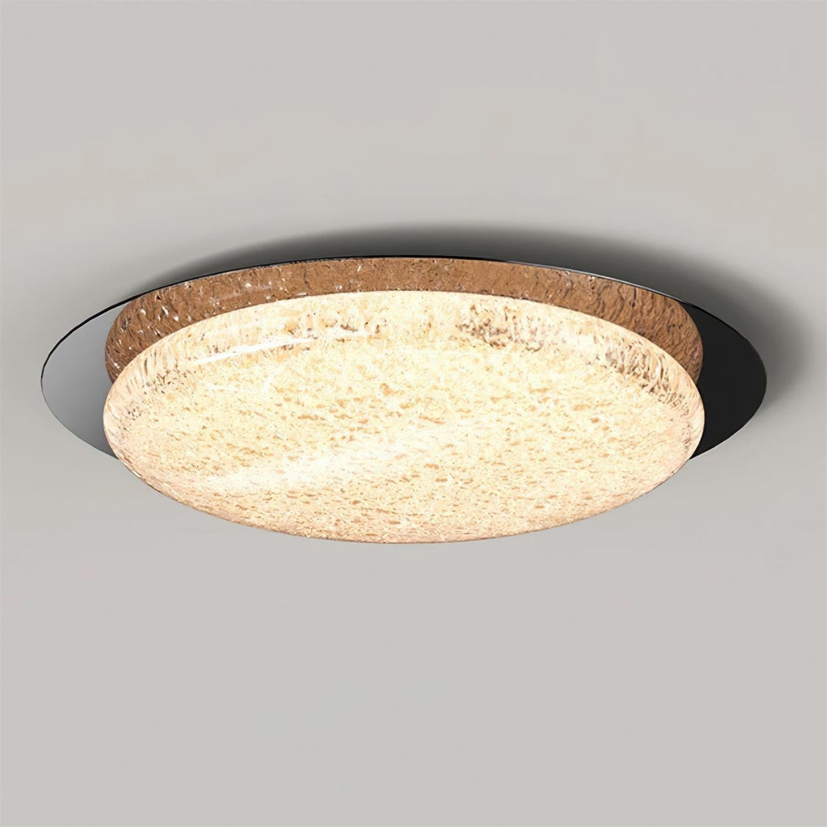 Ririxenor Plafonnier Résine Texturée Ton Bois LED-Cielum