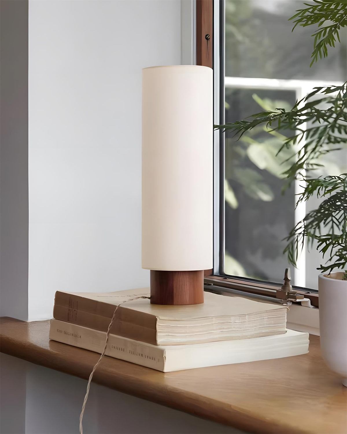 Alderielle Lampe de Table en Bois Noyer