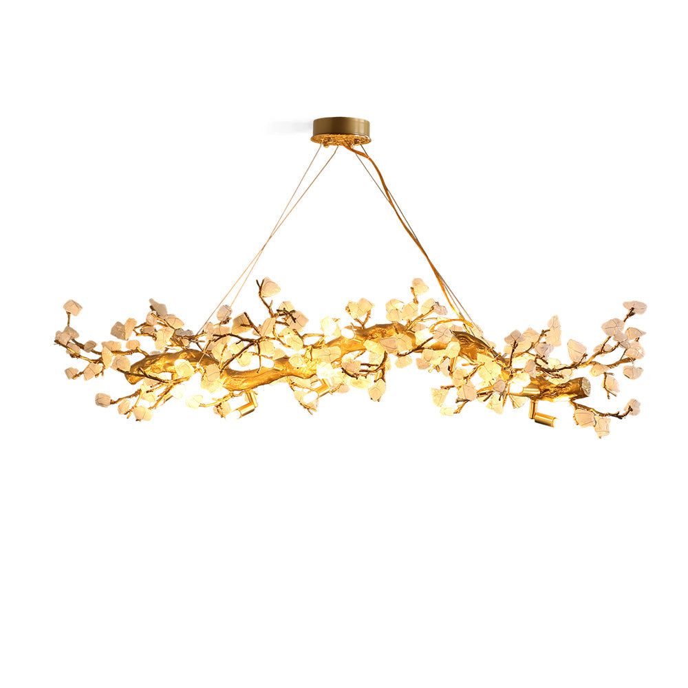 Casterford Lustre Linéaire À Branches En Pierre Blanche