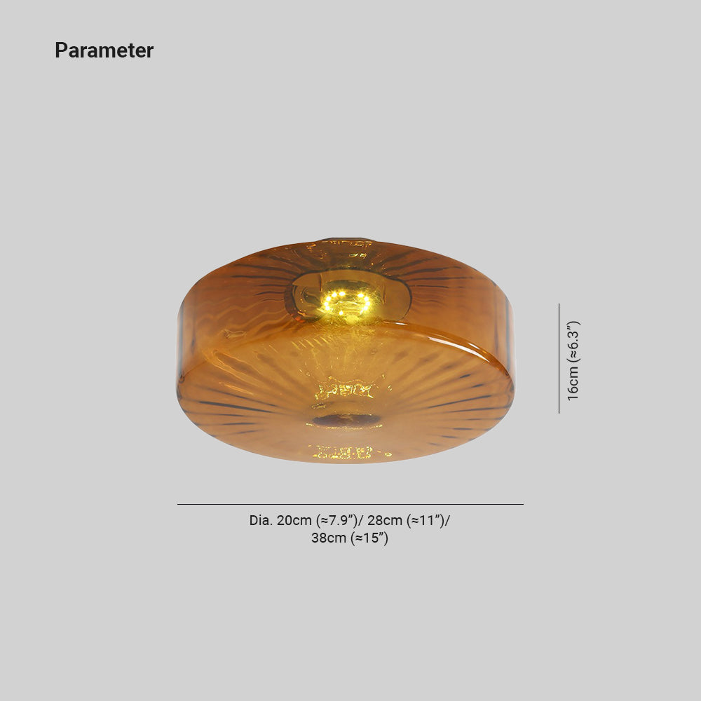 June Plafonnier Ambre Verre