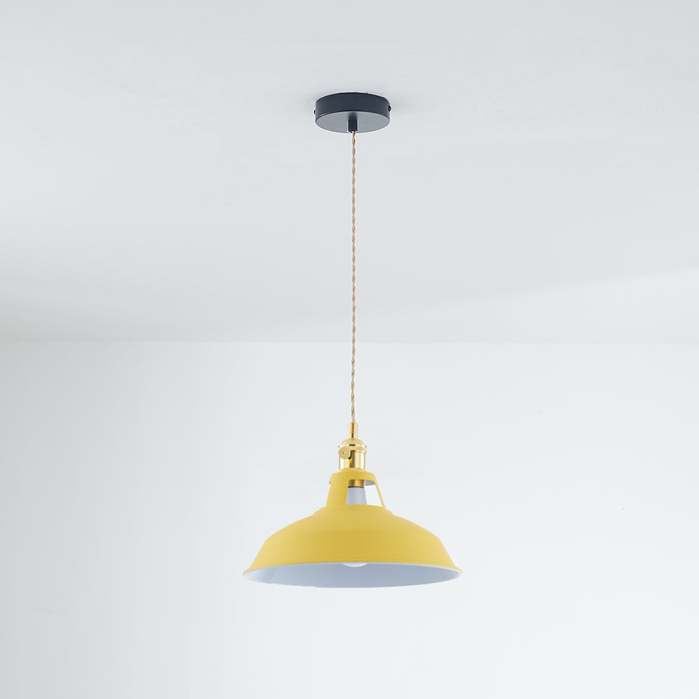 Naren Lampe Suspension Luminaire Vintage. Métal. Noir/Blanc. Salle à Manger-Cielum