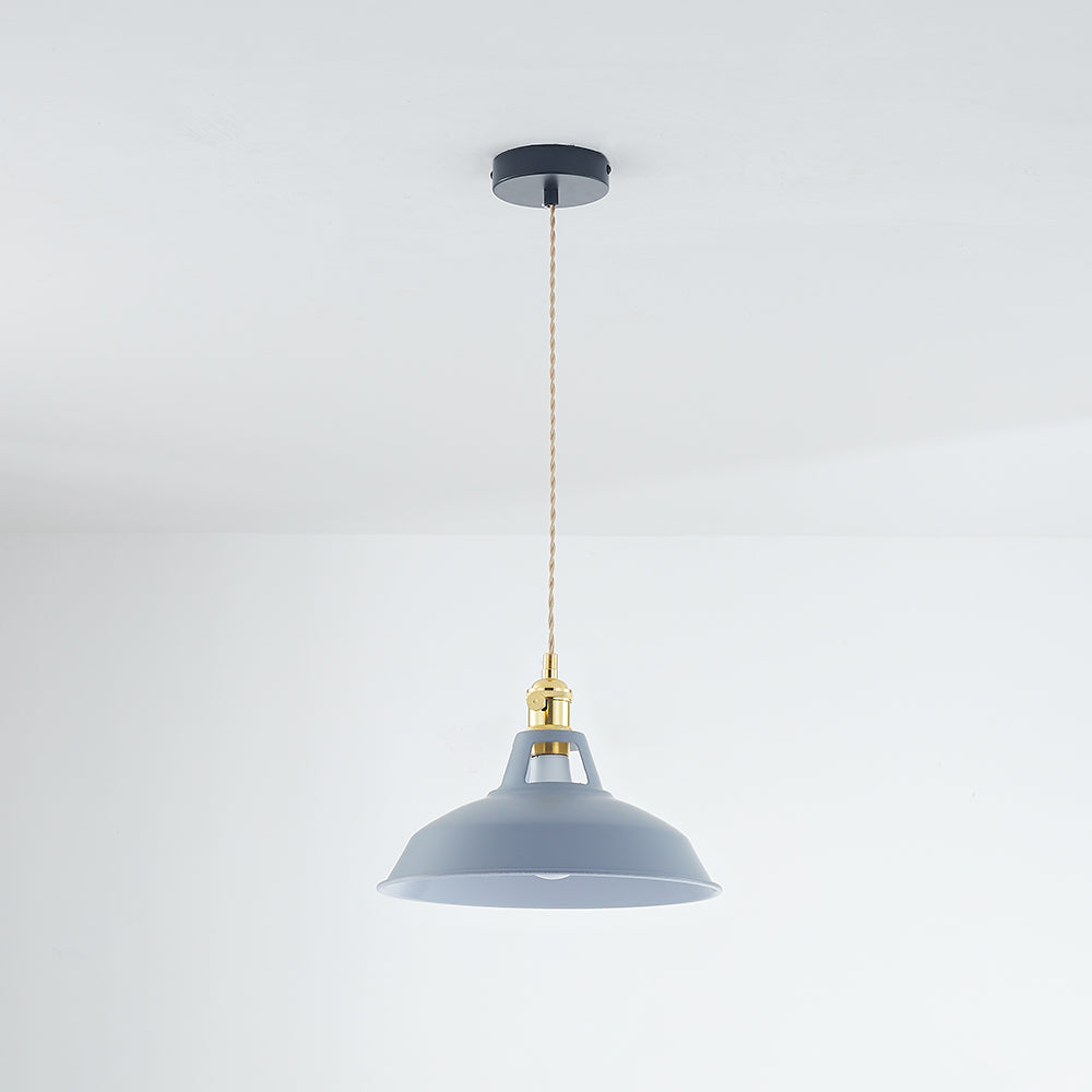 Naren Lampe Suspension Luminaire Vintage. Métal. Noir/Blanc. Salle à Manger-Cielum
