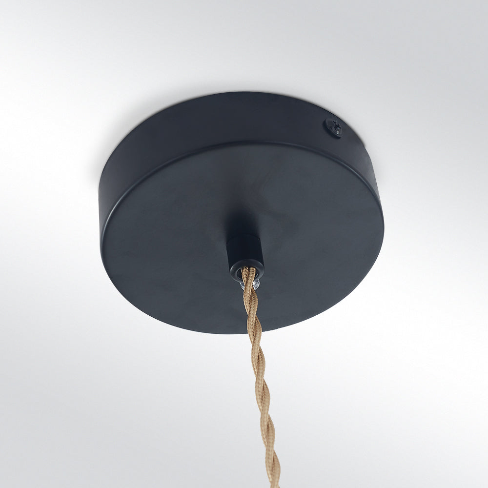 Naren Lampe Suspension Luminaire Vintage. Métal. Noir/Blanc. Salle à Manger-Cielum
