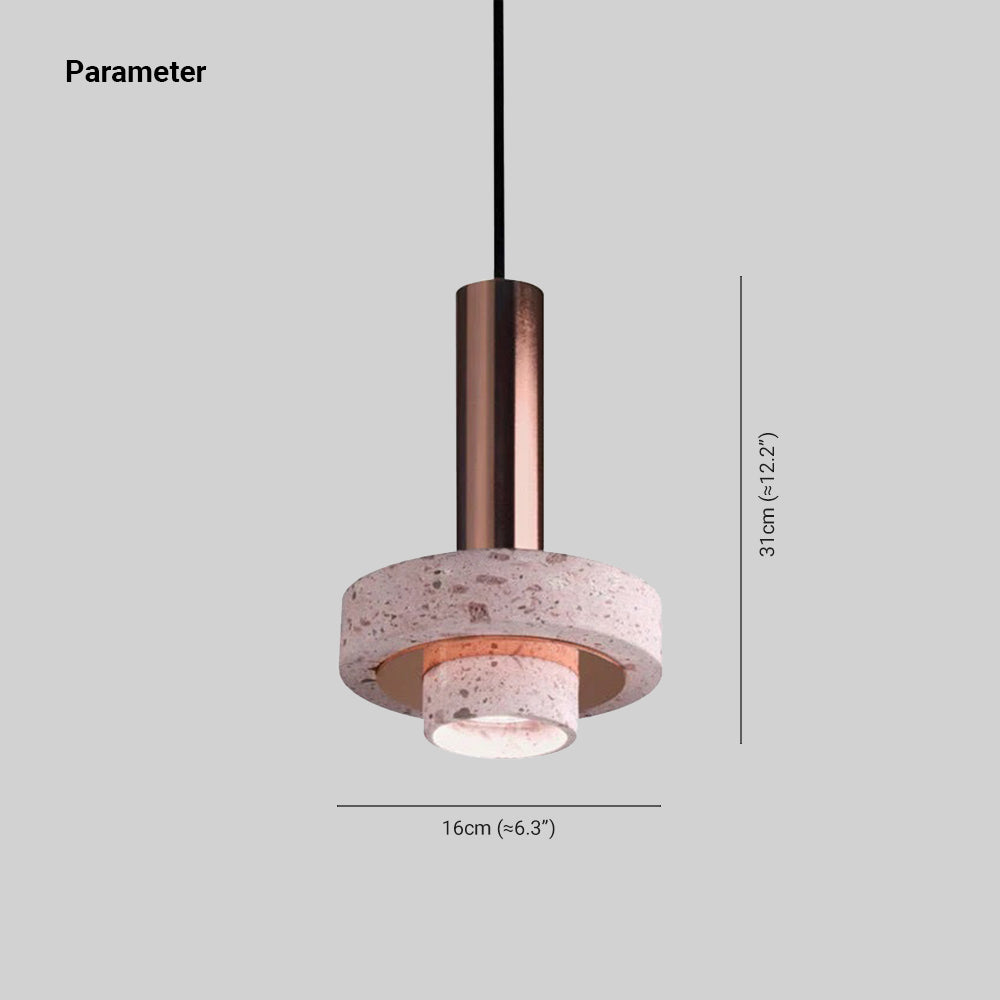 Evoxa Suspension Cylindre Moderne Métal/Pierre Salle à Manger-Cielum