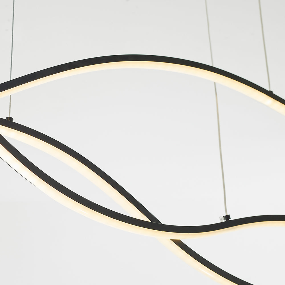 Tiroven Luminaires Suspension linéaire. LED Noir/Or. Salon-Cielum