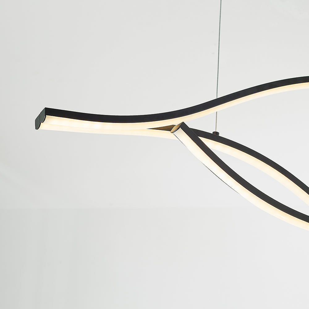 Tiroven Luminaires Suspension linéaire. LED Noir/Or. Salon-Cielum