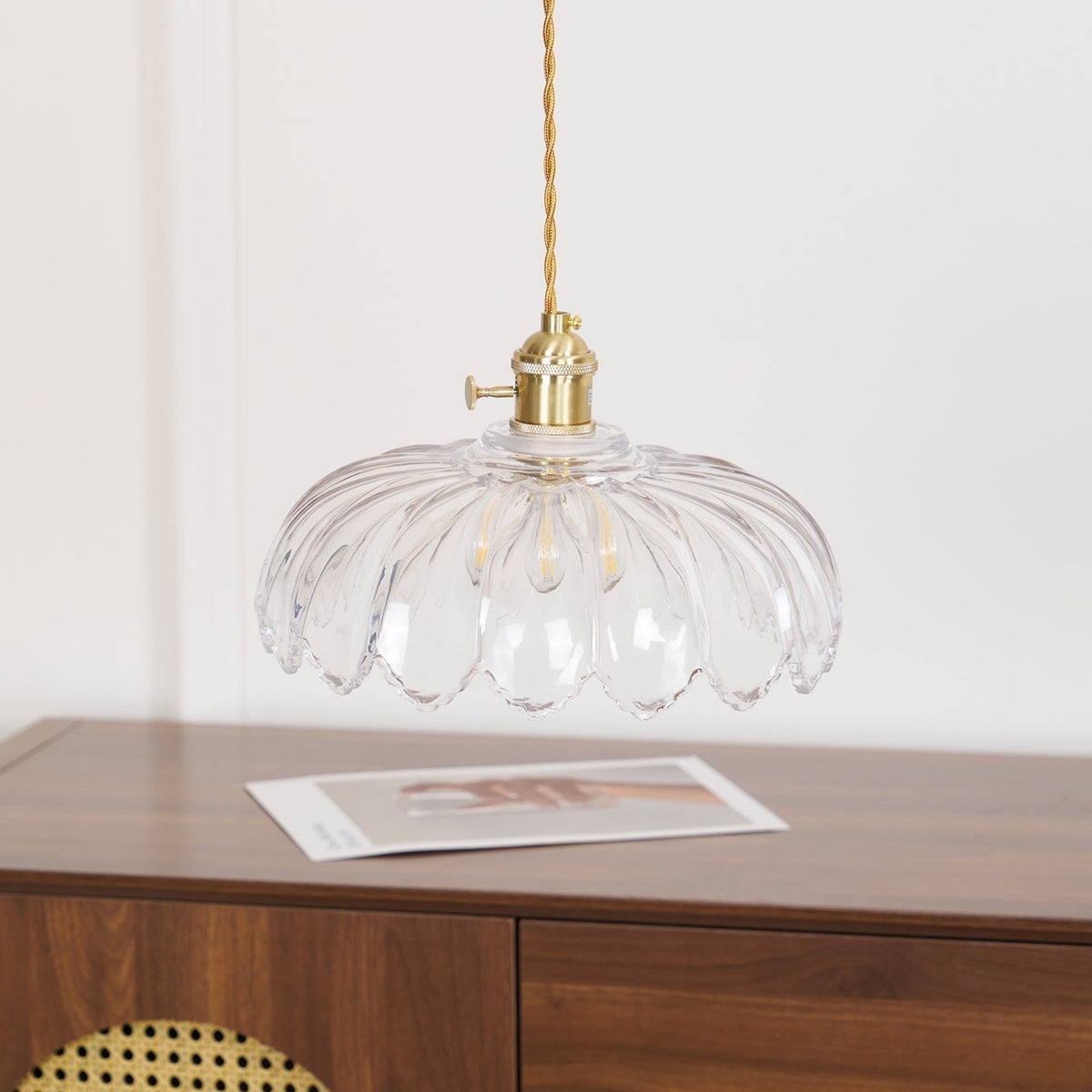 Limea Green Glass Flower Pendant Light-Neutral Decor
