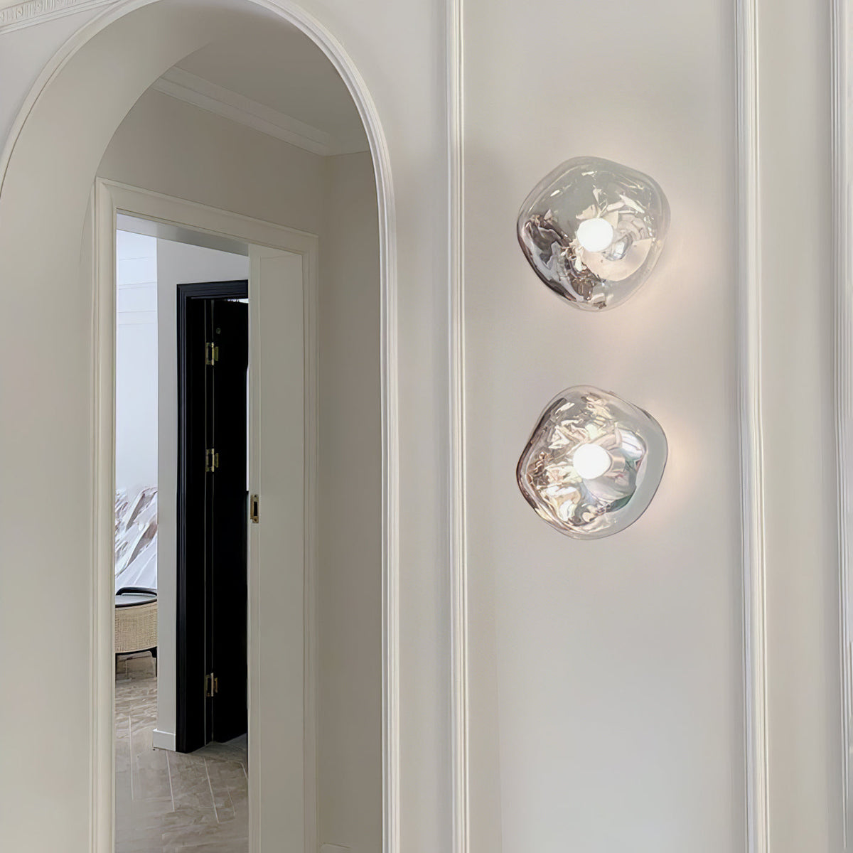 Leni Amber Glass Wall Lamp-Neutral Decor