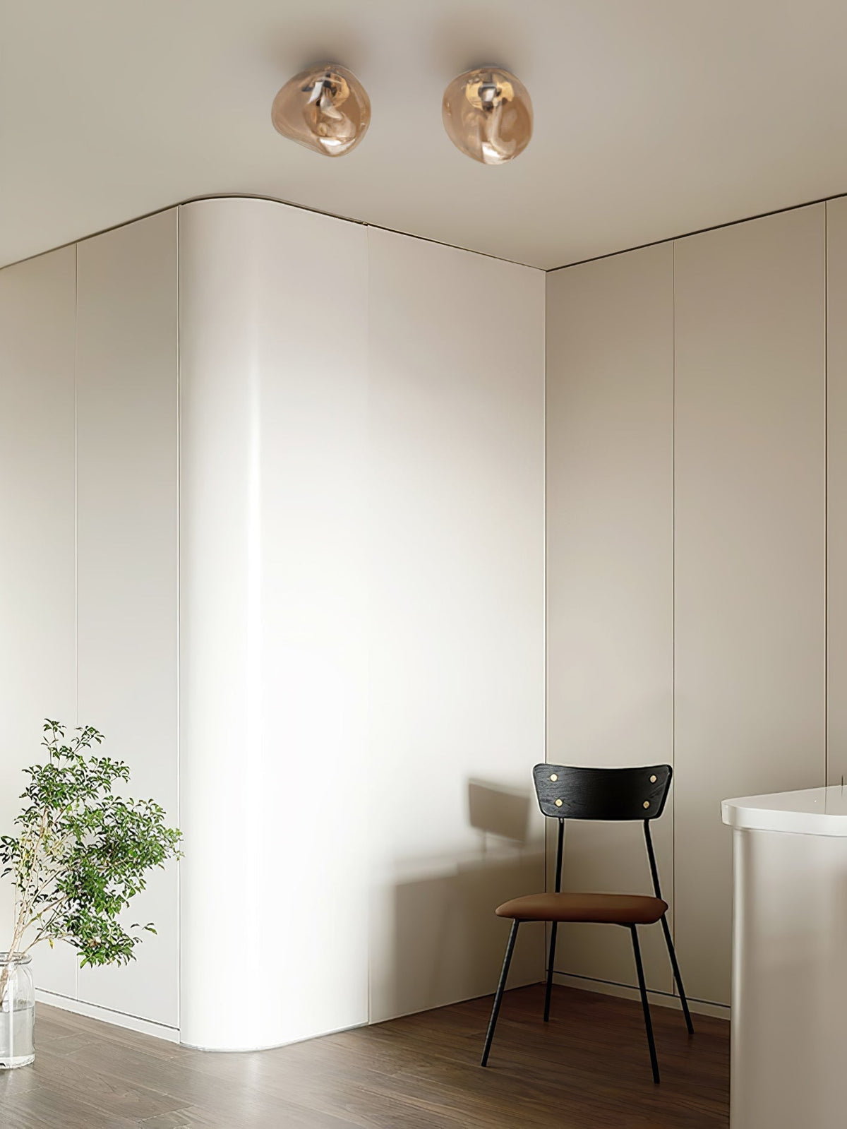 Leni Amber Glass Wall Lamp-Neutral Decor