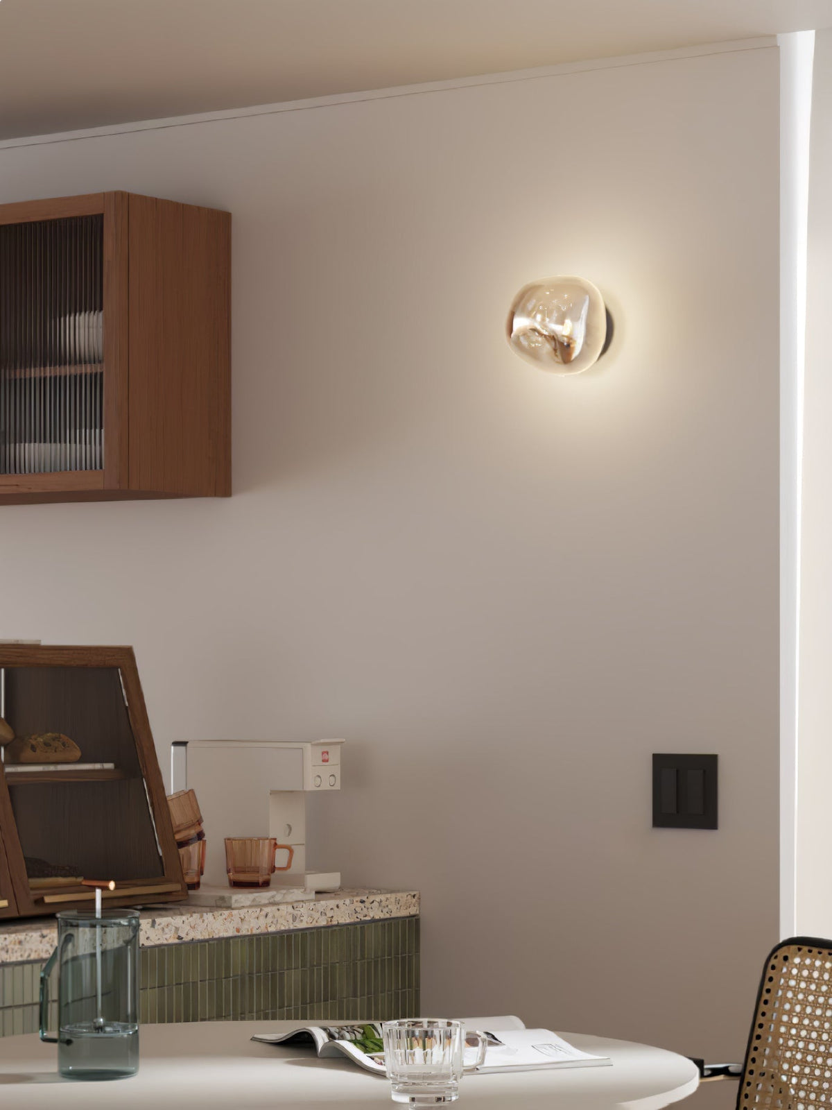 Leni Amber Glass Wall Lamp-Neutral Decor
