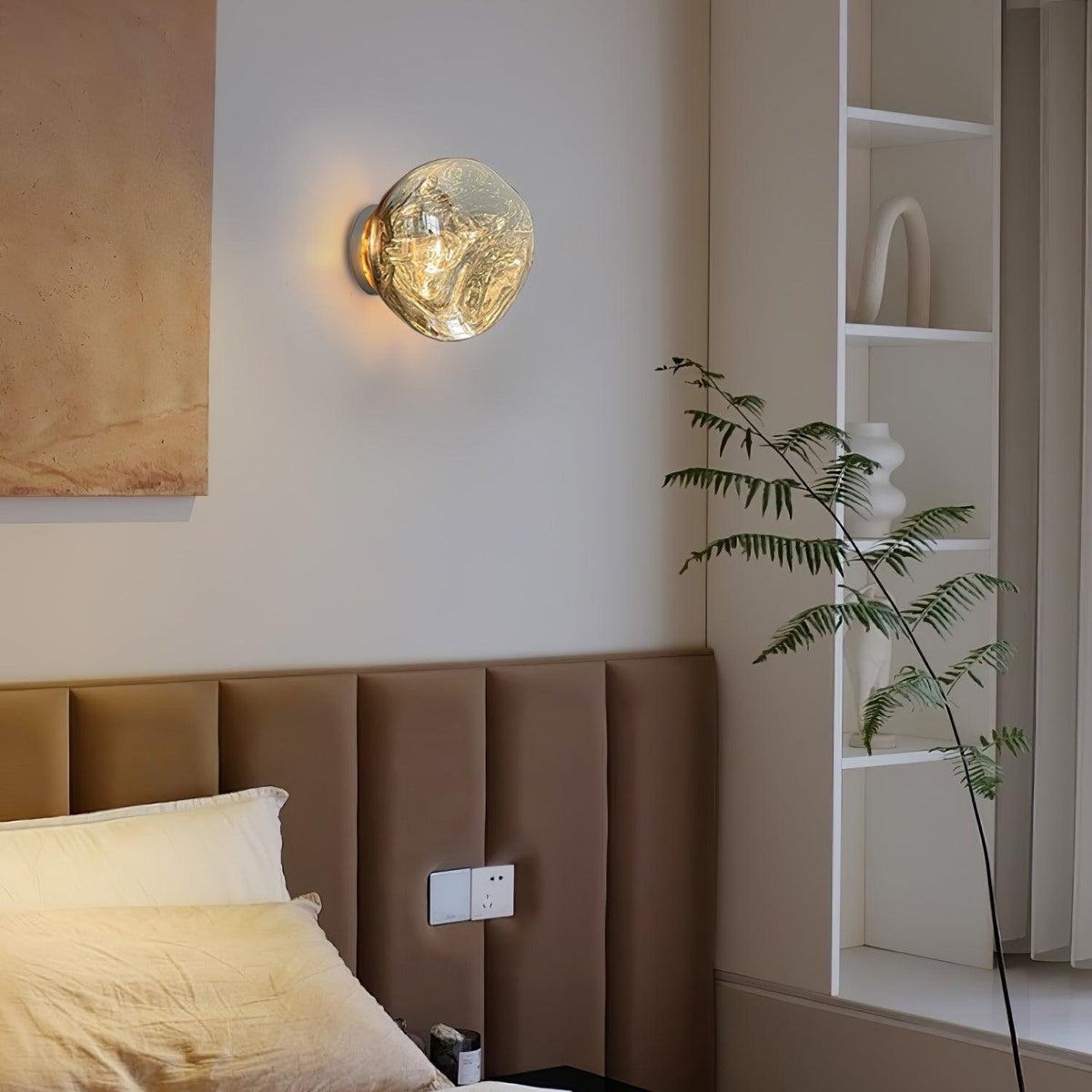 Leni Amber Glass Wall Lamp-Neutral Decor