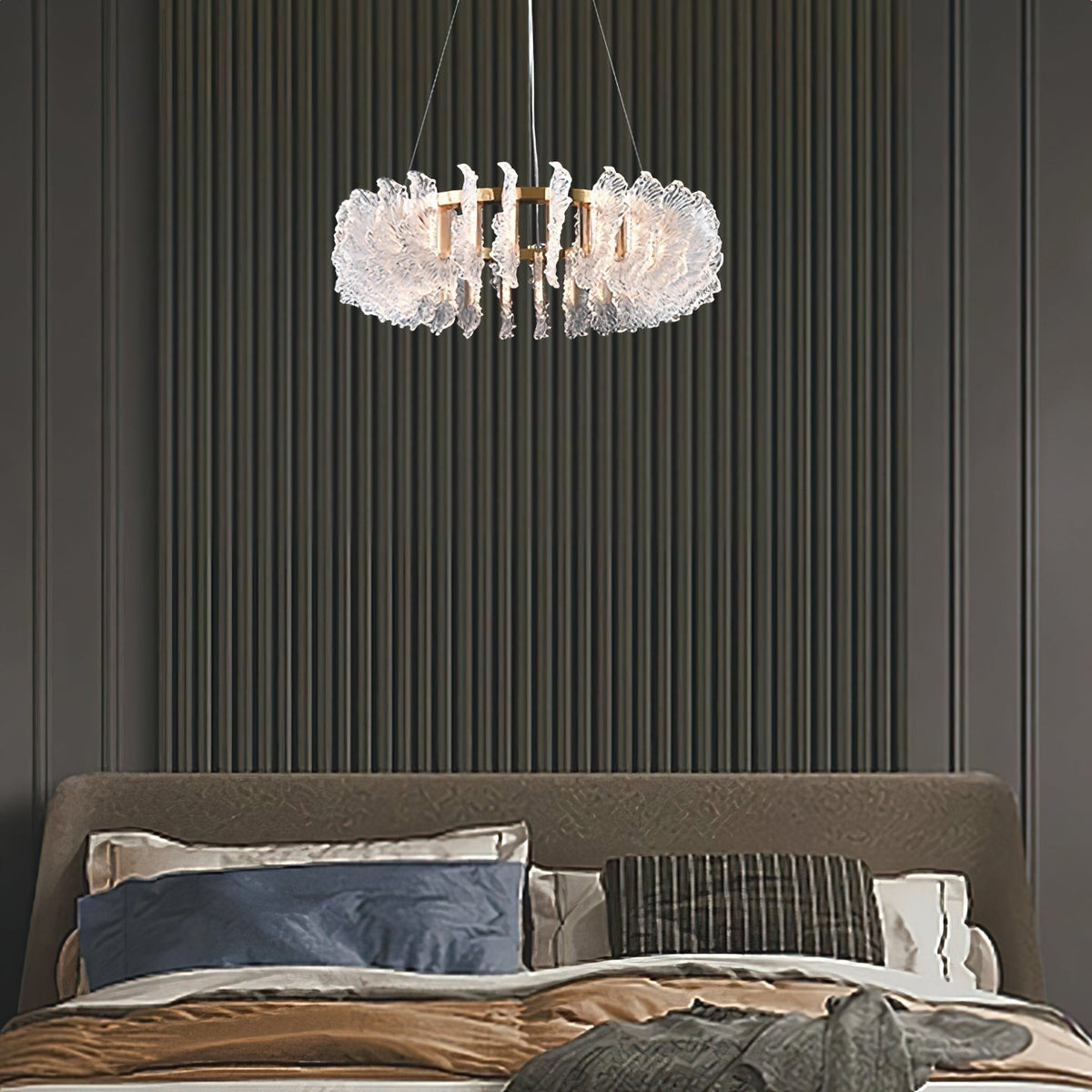 Lustre en Verre et Acrylique de Luxe Ulcarir Feuille