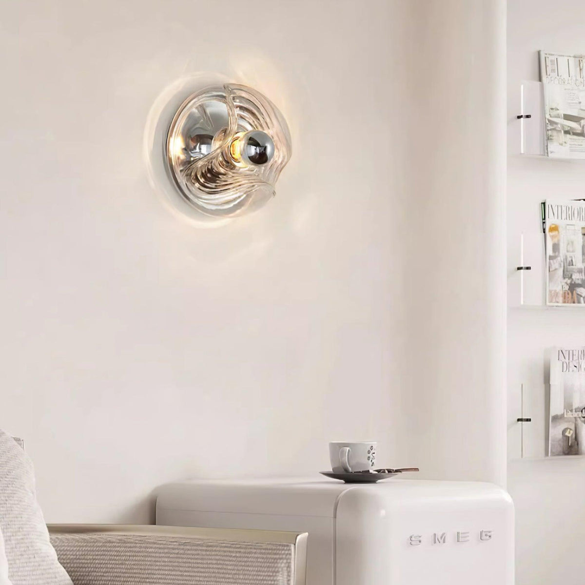 Wall Lamp Swirl Texture Clear Amber Smoke Gray Modern Accent-Neutral Decor