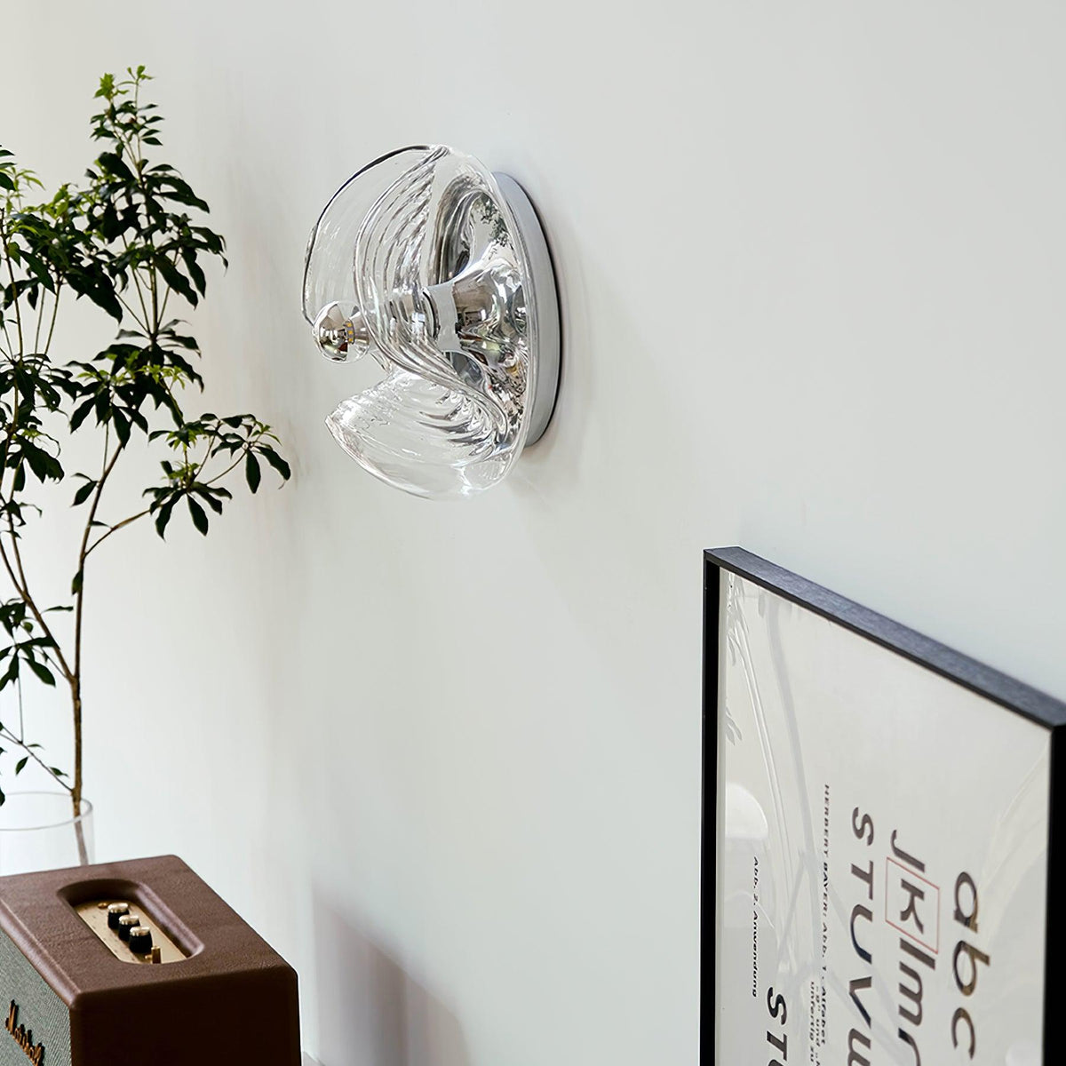 Wall Lamp Swirl Texture Clear Amber Smoke Gray Modern Accent-Neutral Decor
