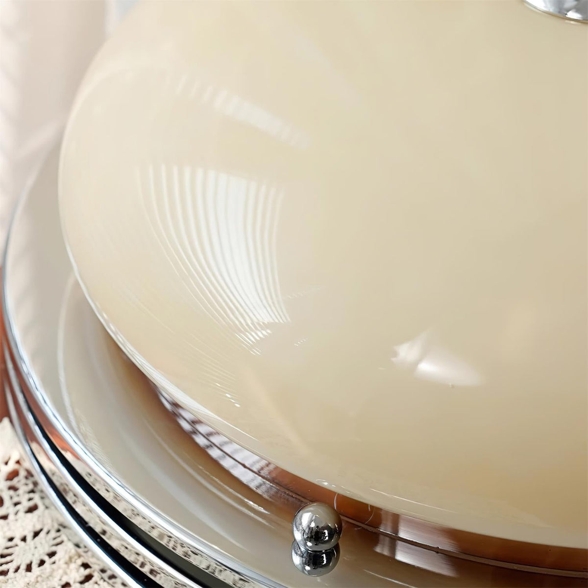 Ceiling Light Metal Canopy and Glass Shade Classic Round Modern-Neutral Decor