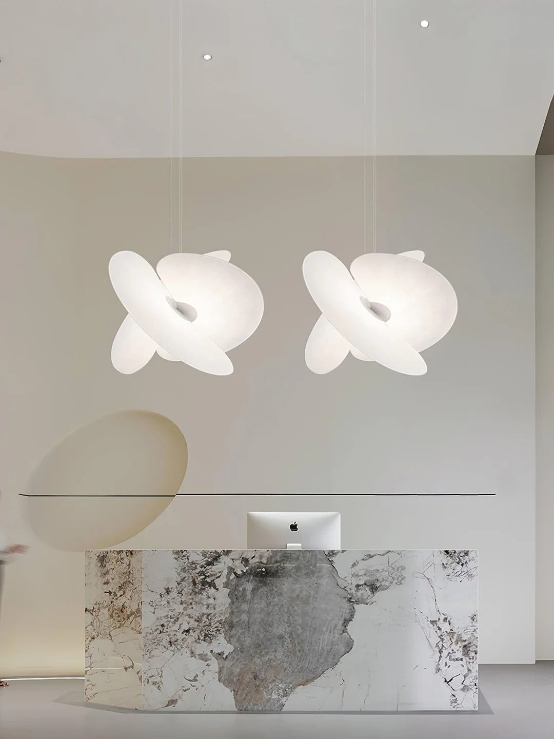 The Levante Pendant Light turned off, showcasing its sculptural quality as an art piece.