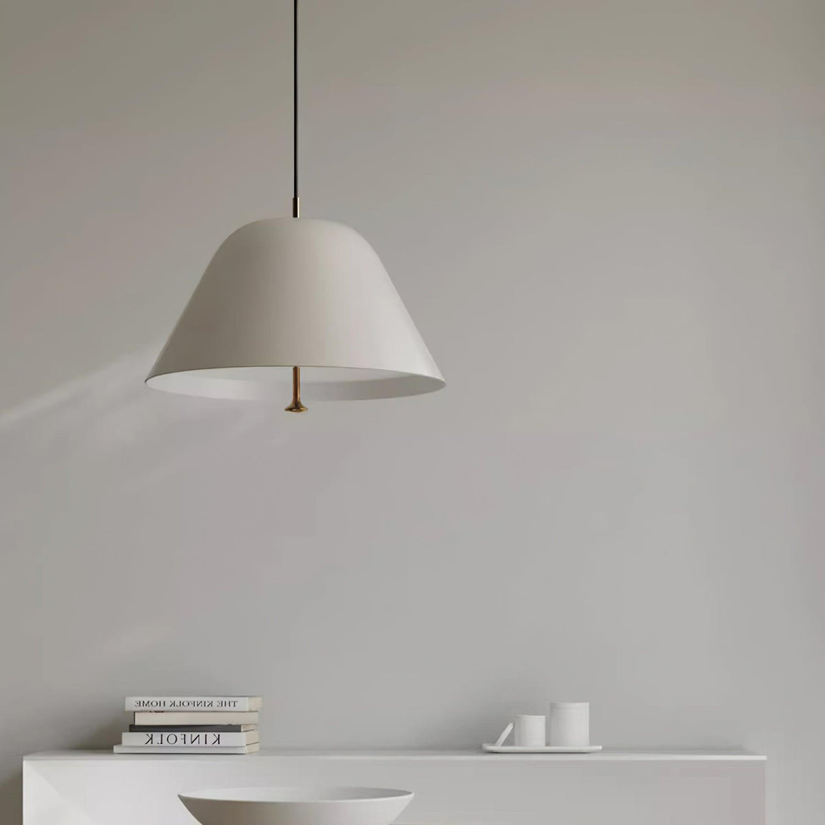 Pendant Lamp Modern Metal Shade in Green and White Minimalist-Neutral Decor