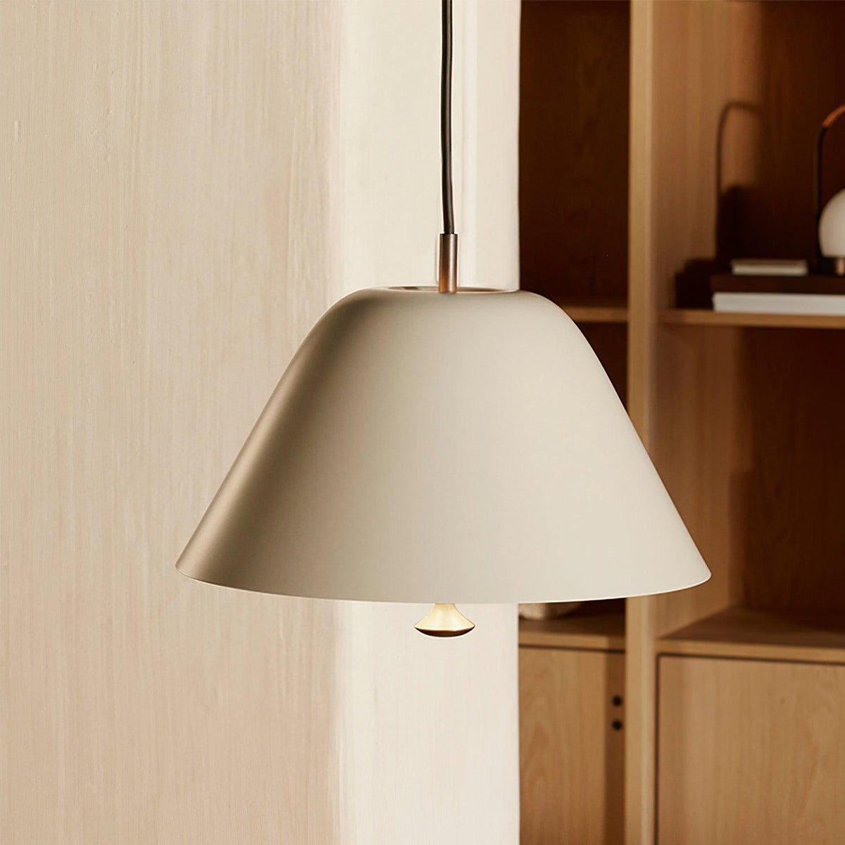 Pendant Lamp Modern Metal Shade in Green and White Minimalist-Neutral Decor