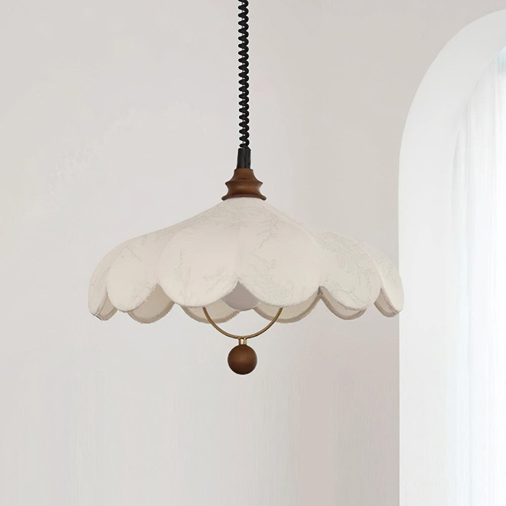 Pendant Lamp Petals with Pattern Vintage Floral French Elegance-Neutral Decor