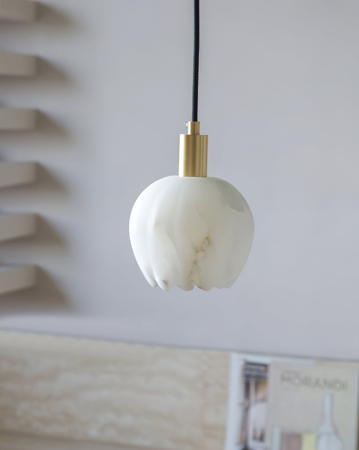 Suspension en Laiton et Albâtre Moderne Minimaliste Olraeos