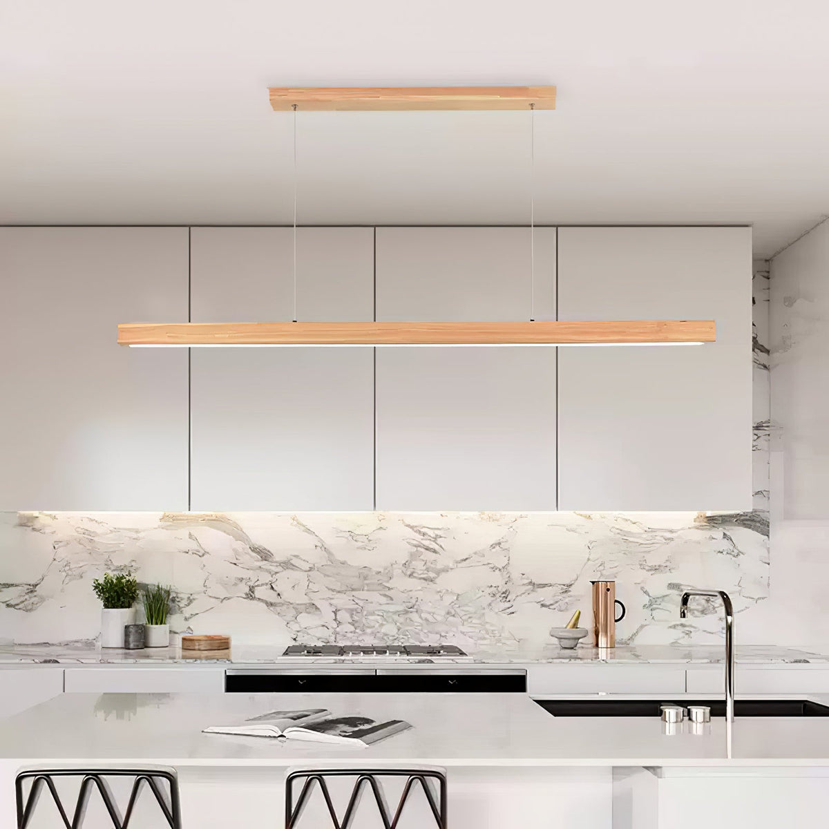 Develo Suspension linéaire minimaliste en bois-Cielum