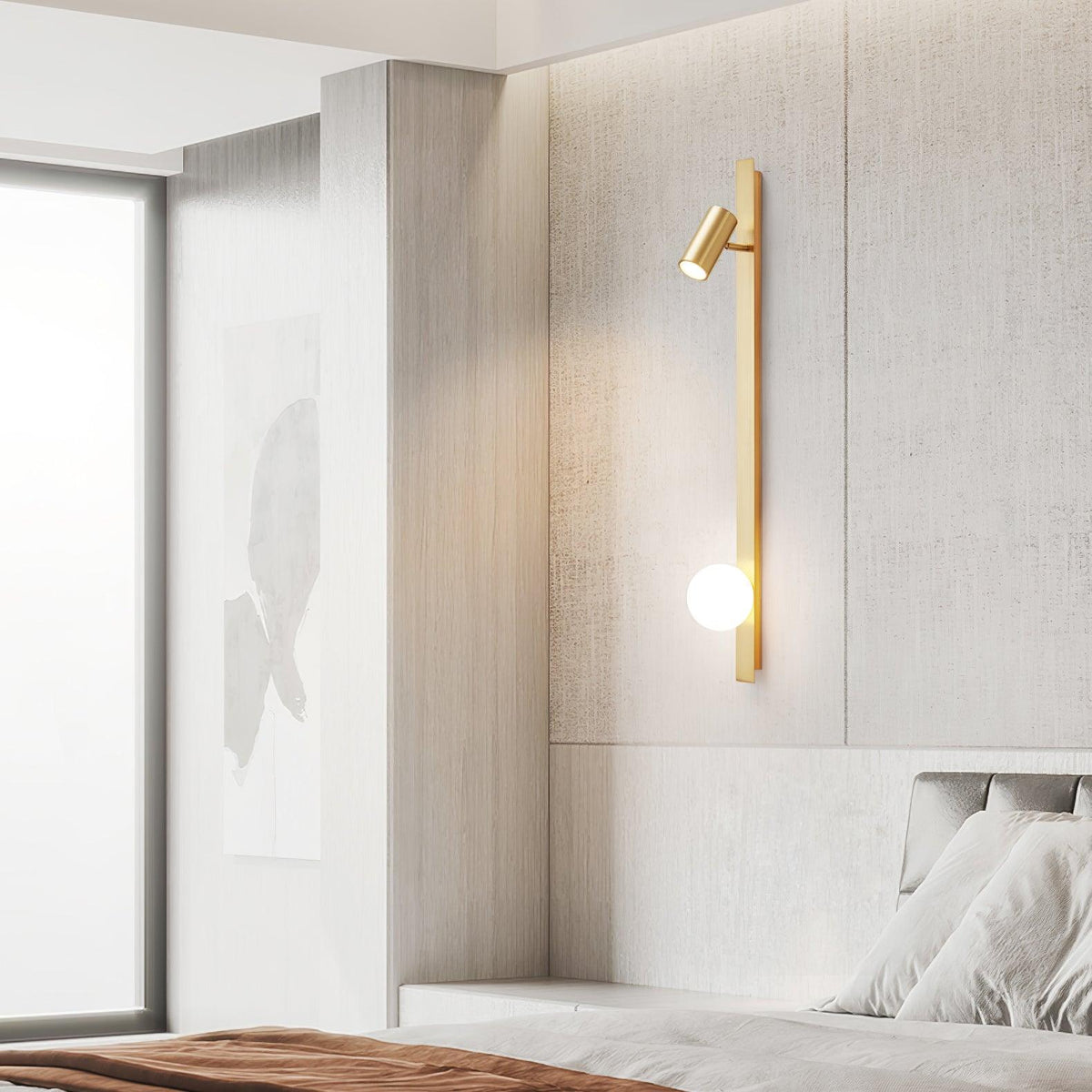 Aloz Applique Murale Minimaliste en Laiton Et Verre