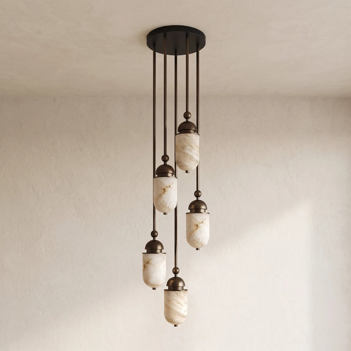 Whitcombe Suspension En Albâtre Sur Tige