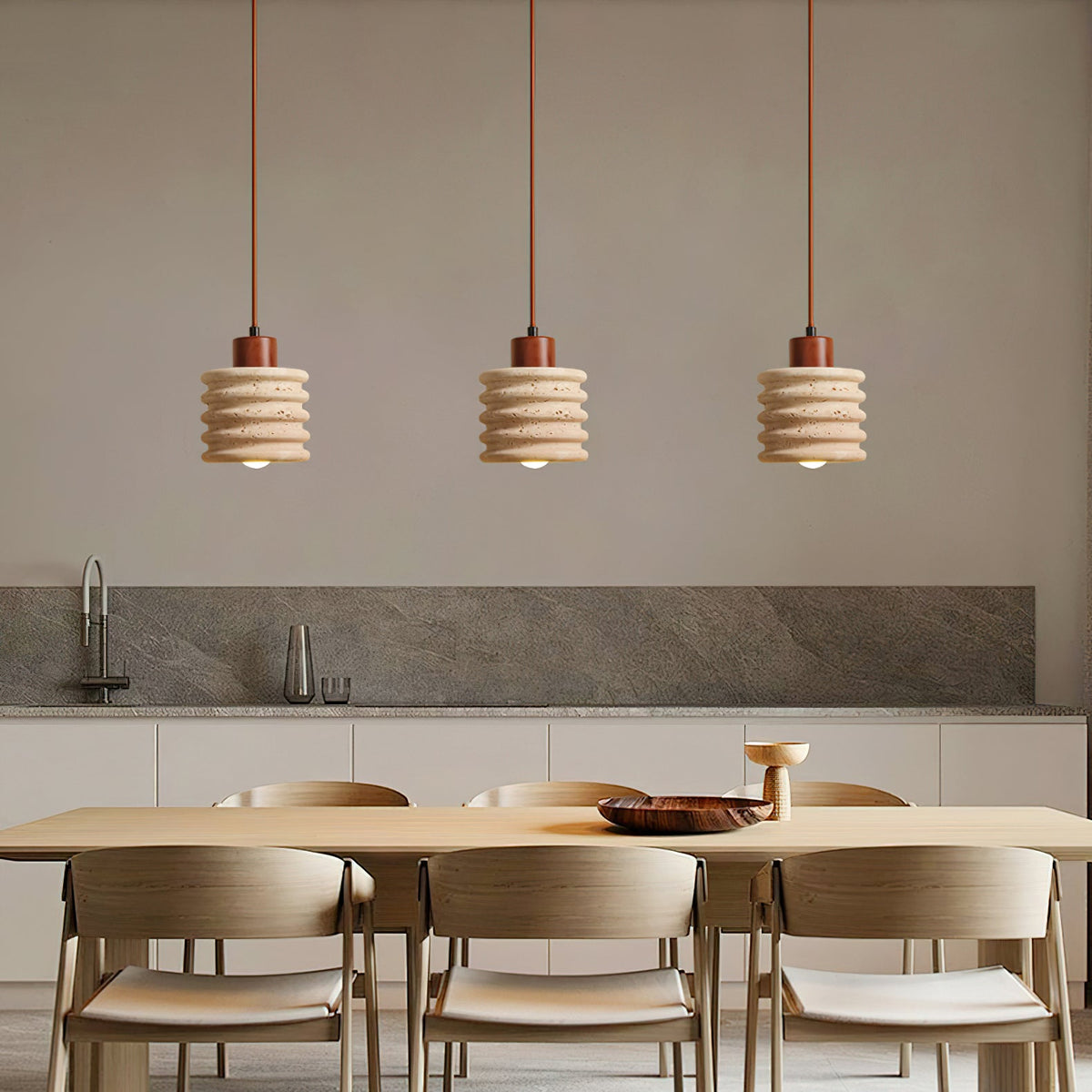Burlat Pendant Light Travertine-Neutral Decor