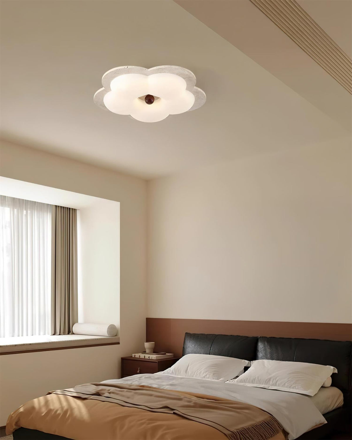 Riita Flower Ceiling Light Travertine-Neutral Decor