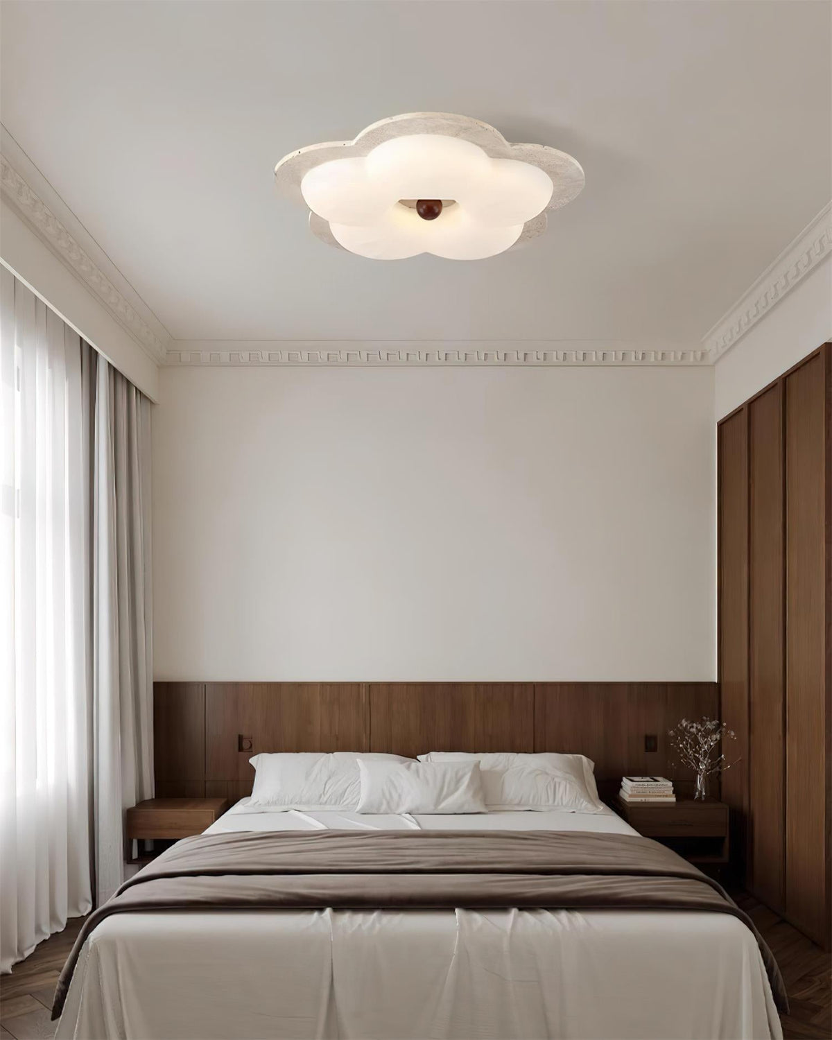 Riita Flower Ceiling Light Travertine-Neutral Decor