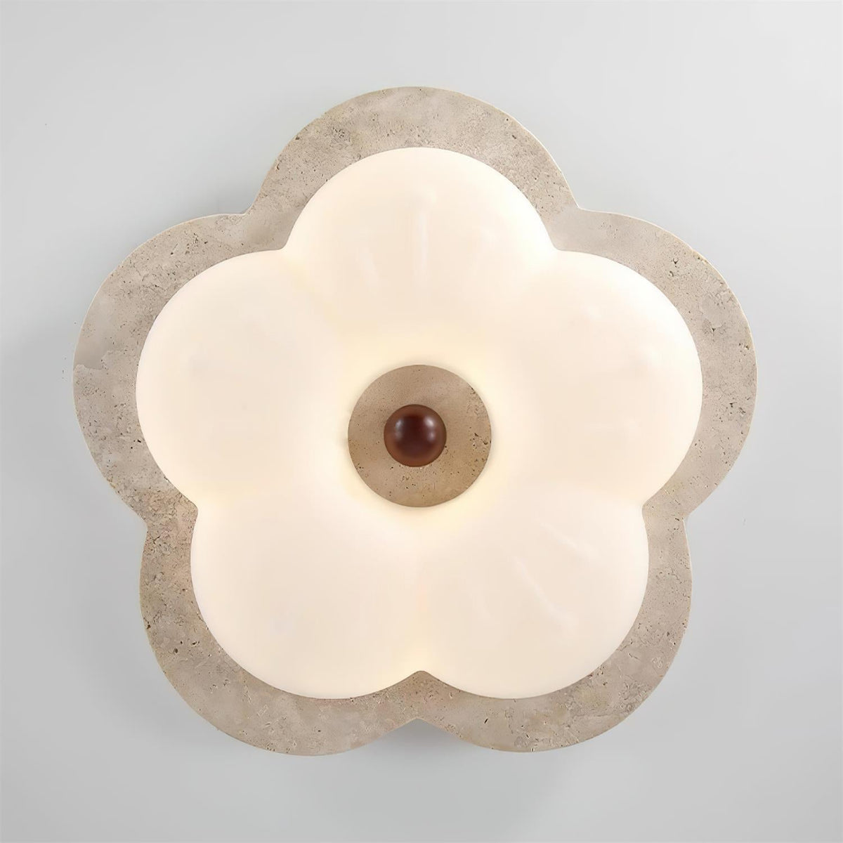 Riita Flower Ceiling Light Travertine-Neutral Decor