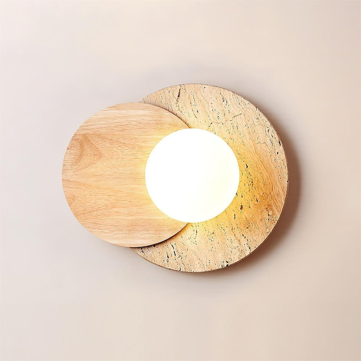 Lirixe Applique Murale Minimaliste en Travertin-Cielum