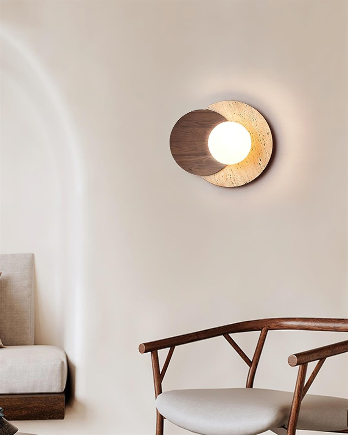 Lirixe Applique Murale Minimaliste en Travertin-Cielum