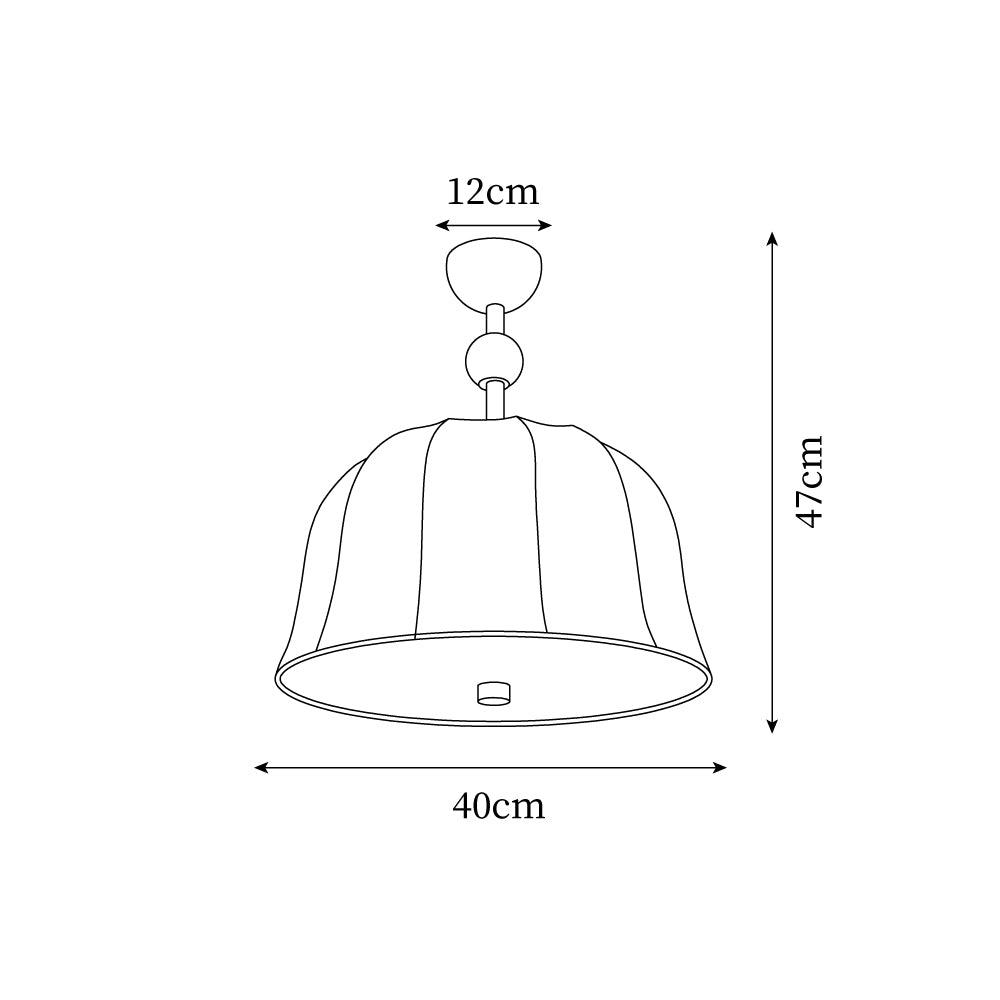 Ceiling Light in Fabric, Metal and Wood for Warm Interiors Elegant-Neutral Decor