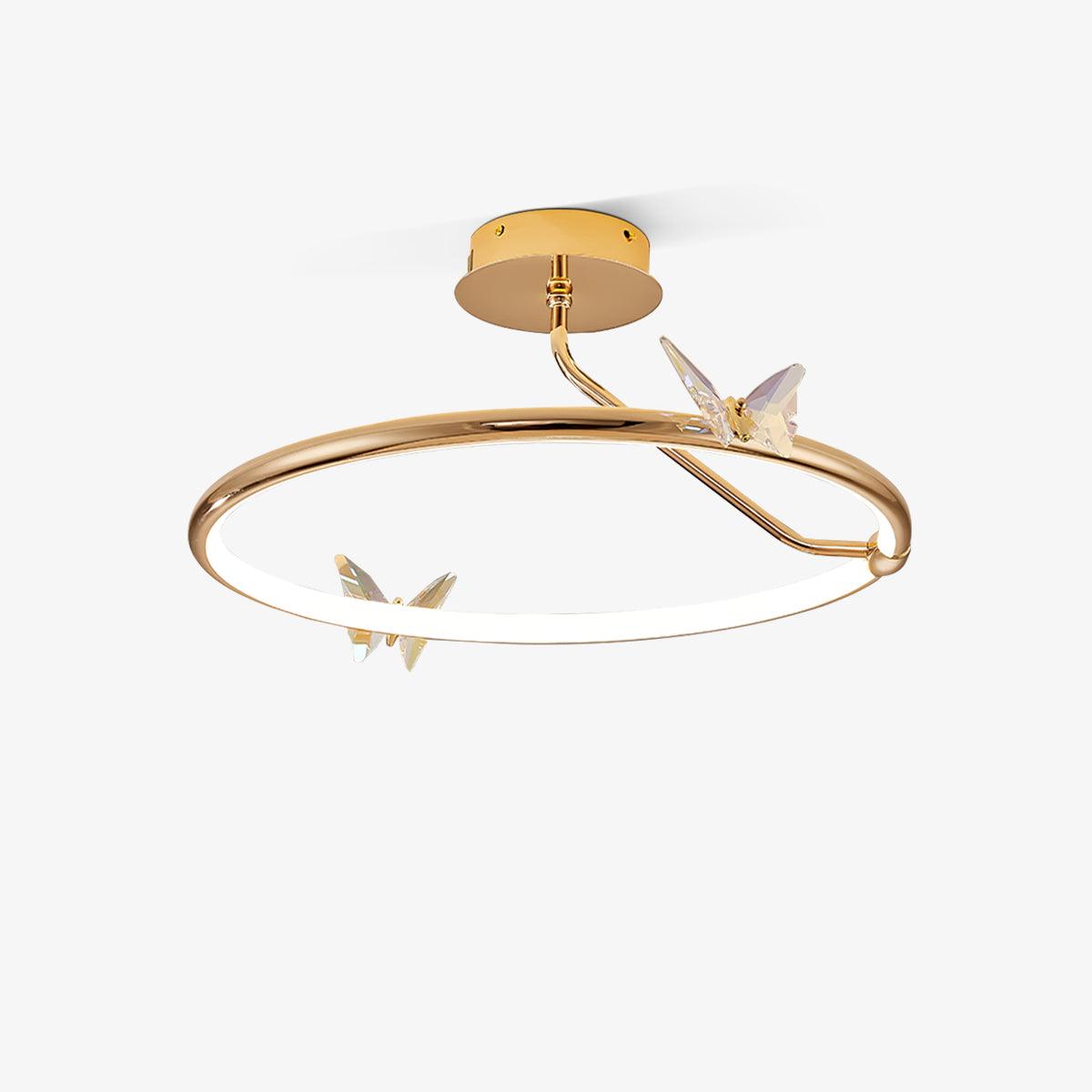 Avir Plafonnier Papillon avec Accents en Cristal et Anneau LED-Cielum