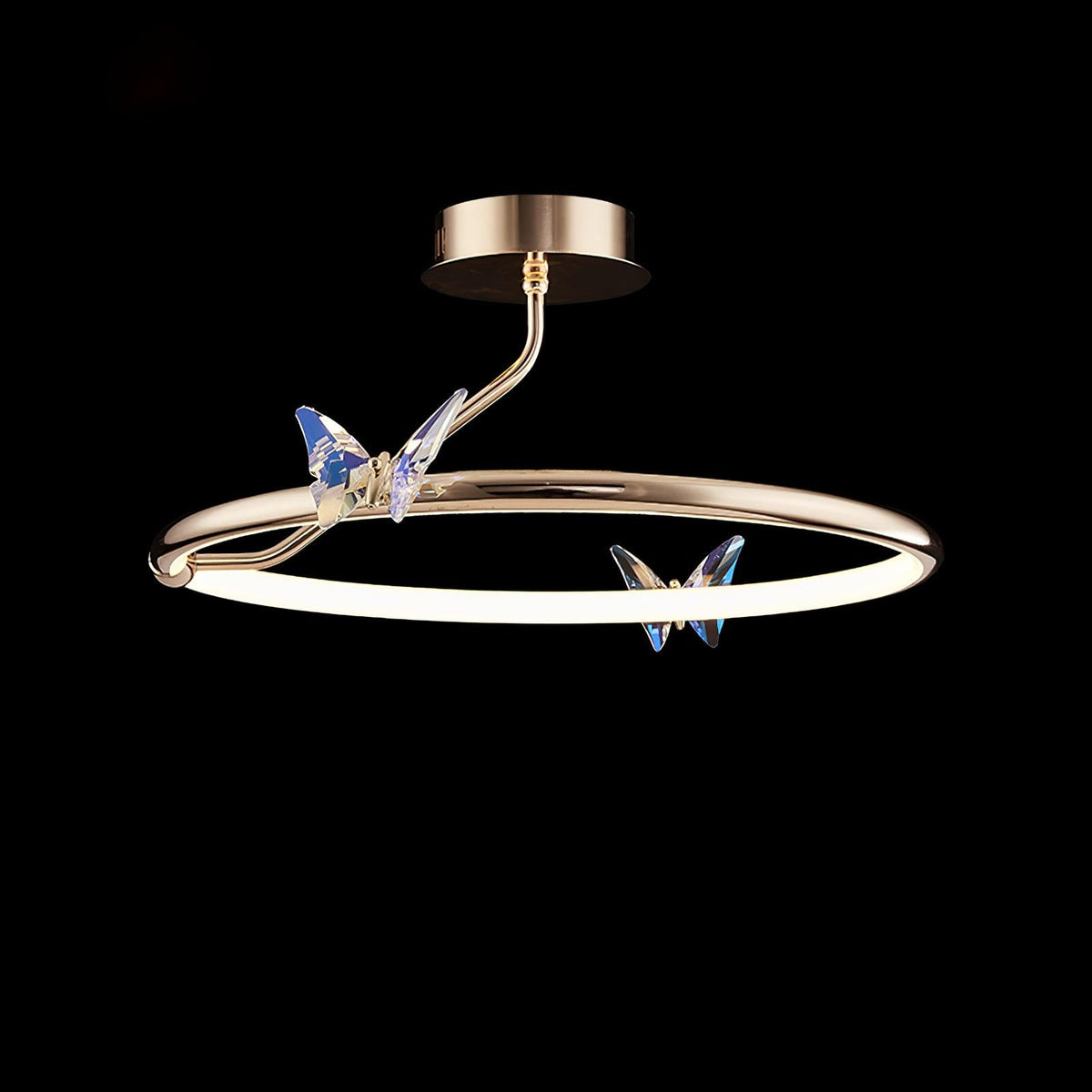 Avir Plafonnier Papillon avec Accents en Cristal et Anneau LED-Cielum