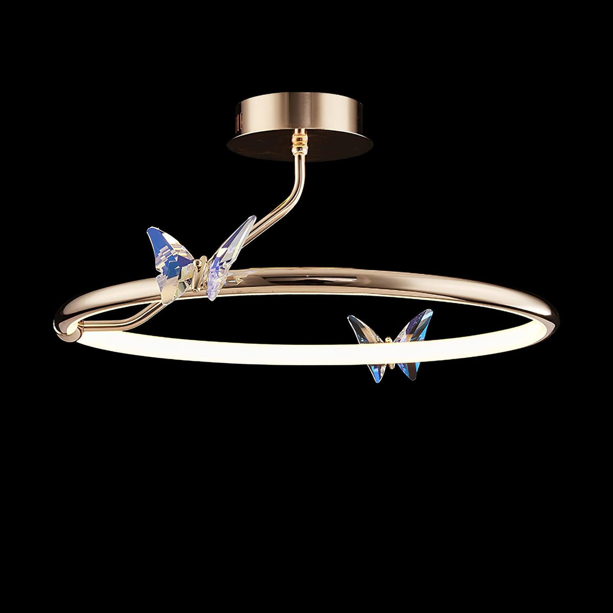 Avir Plafonnier Papillon avec Accents en Cristal et Anneau LED-Cielum