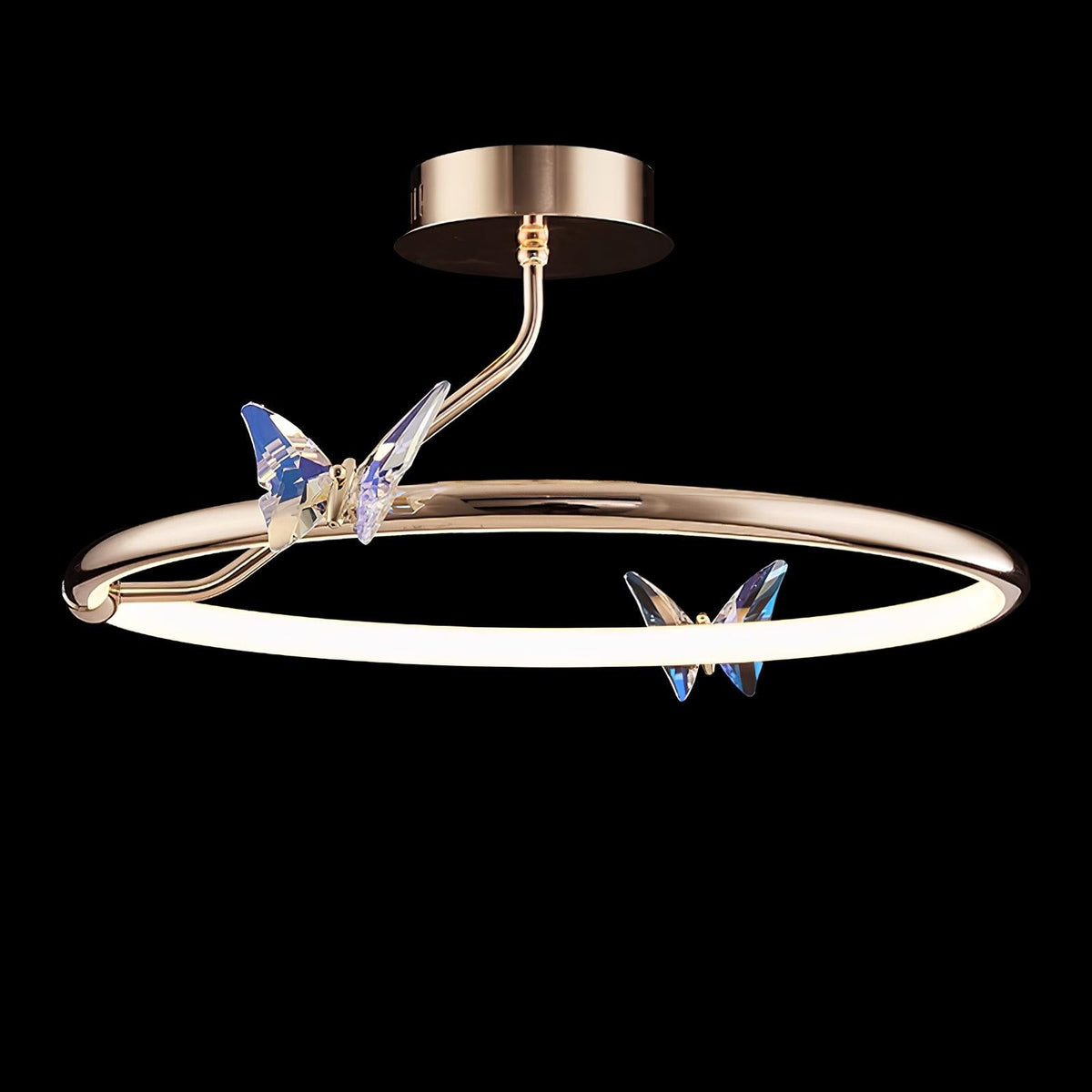 Avir Plafonnier Papillon avec Accents en Cristal et Anneau LED-Cielum