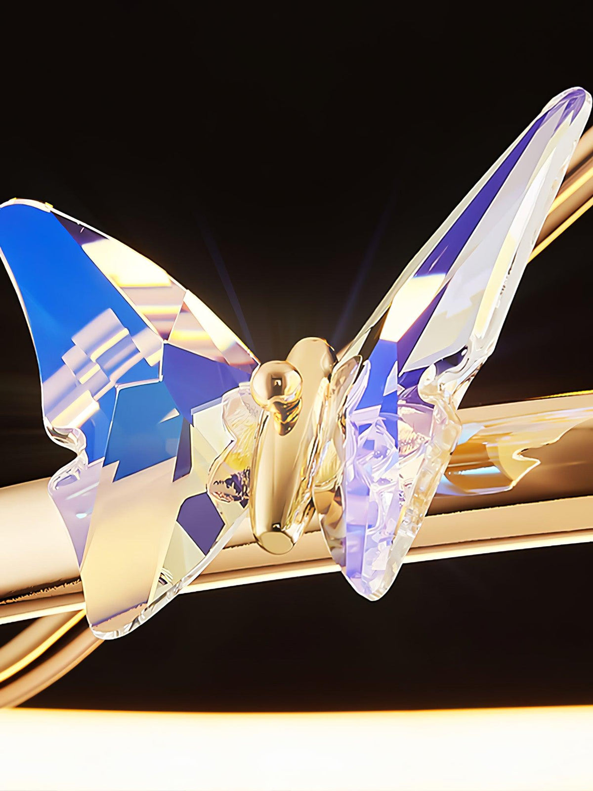 Avir Plafonnier Papillon avec Accents en Cristal et Anneau LED-Cielum