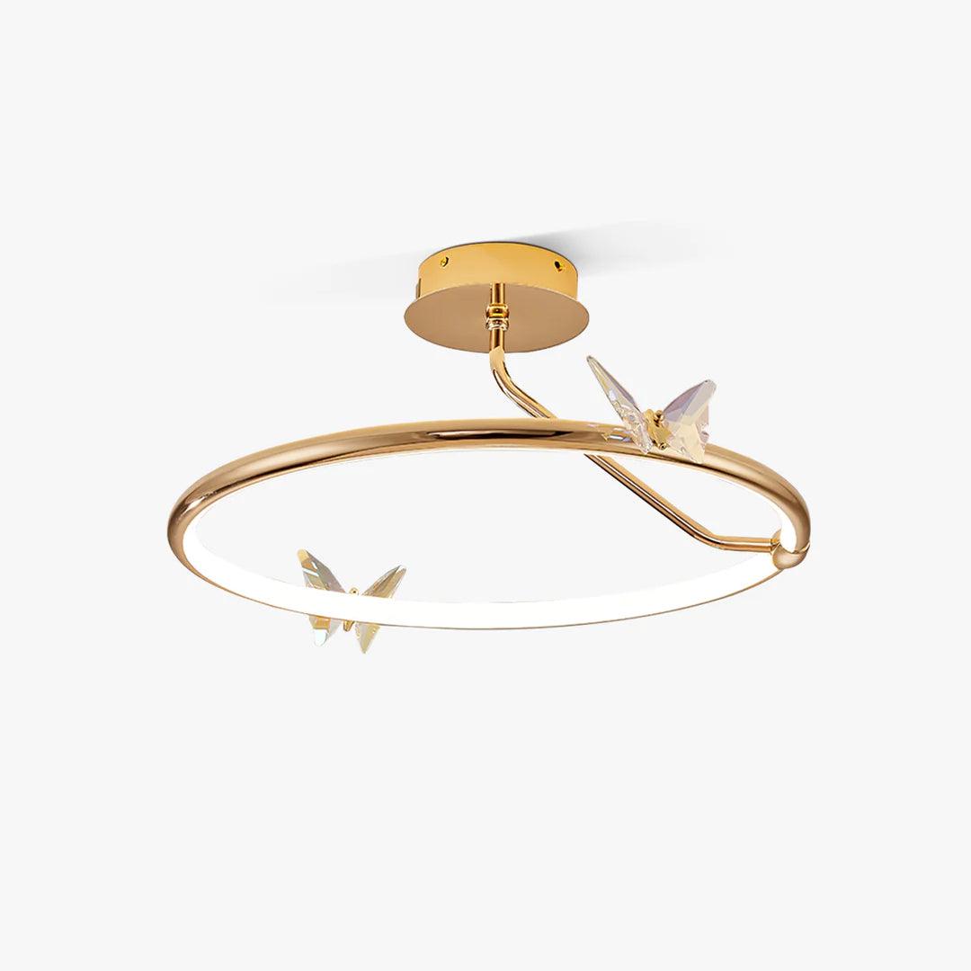 Avir Plafonnier Papillon avec Accents en Cristal et Anneau LED-Cielum
