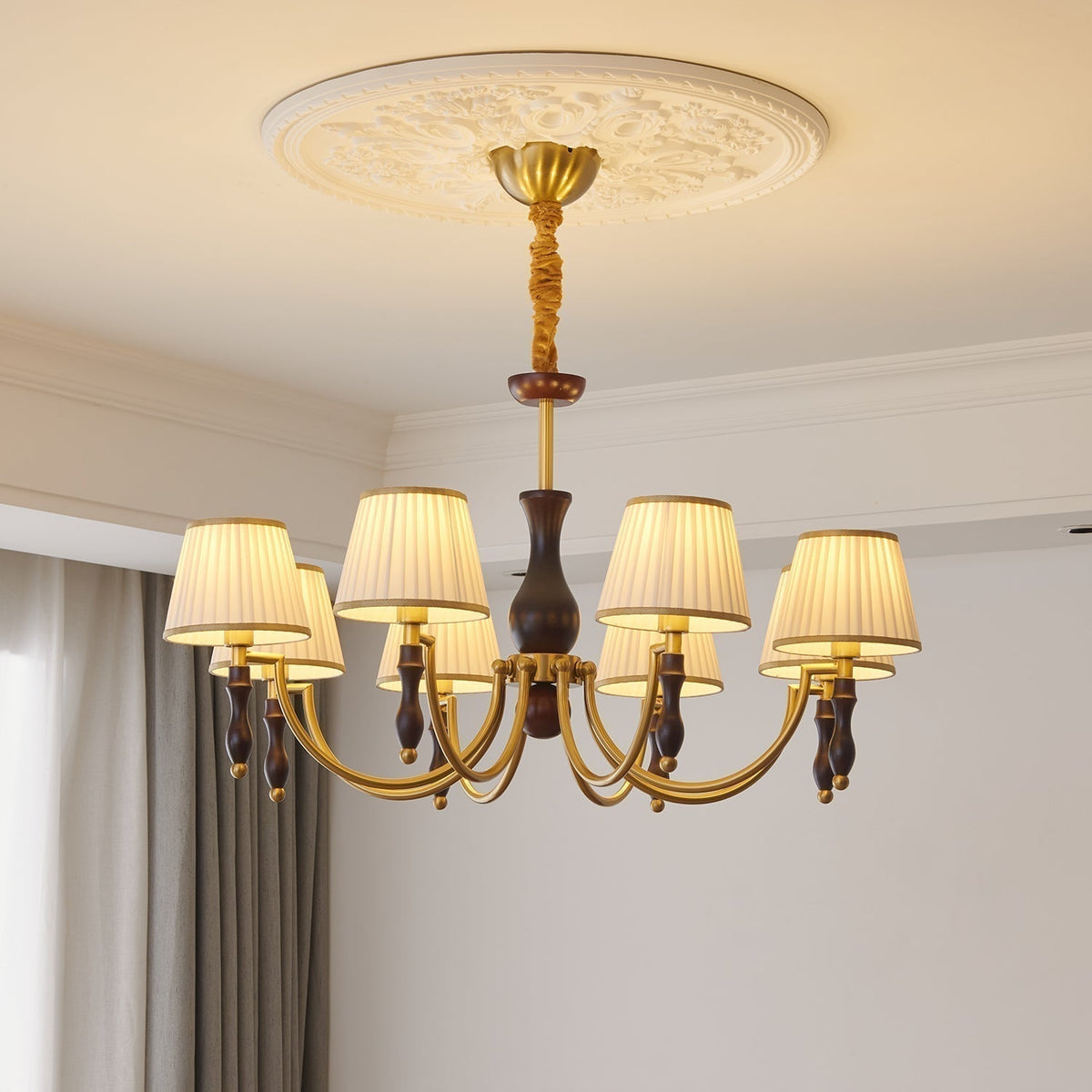 Erixa Lustre Abat-jours Floraux et Noyer-Cielum