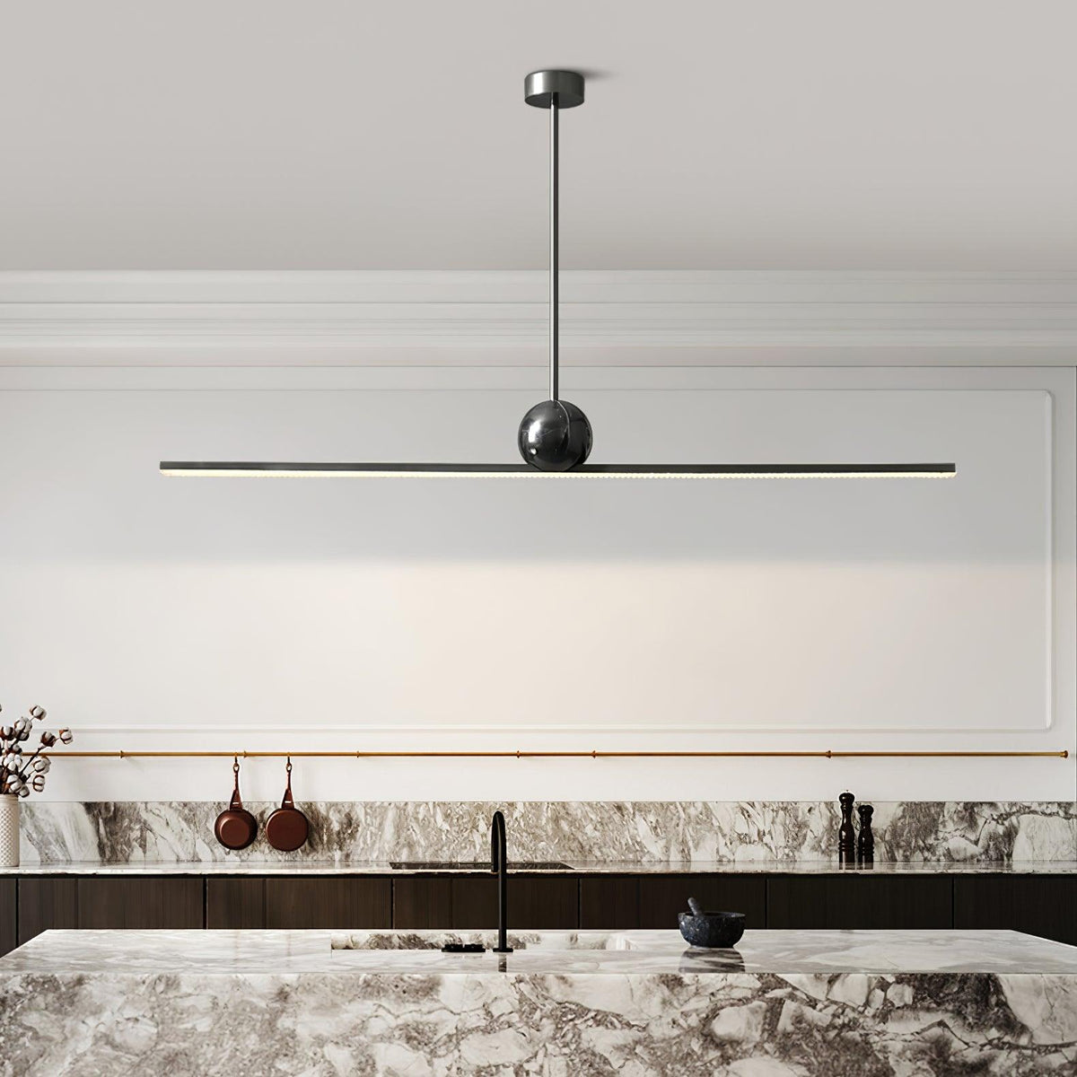 Sevelo Suspension Linéaire Minimaliste en Marbre-Cielum