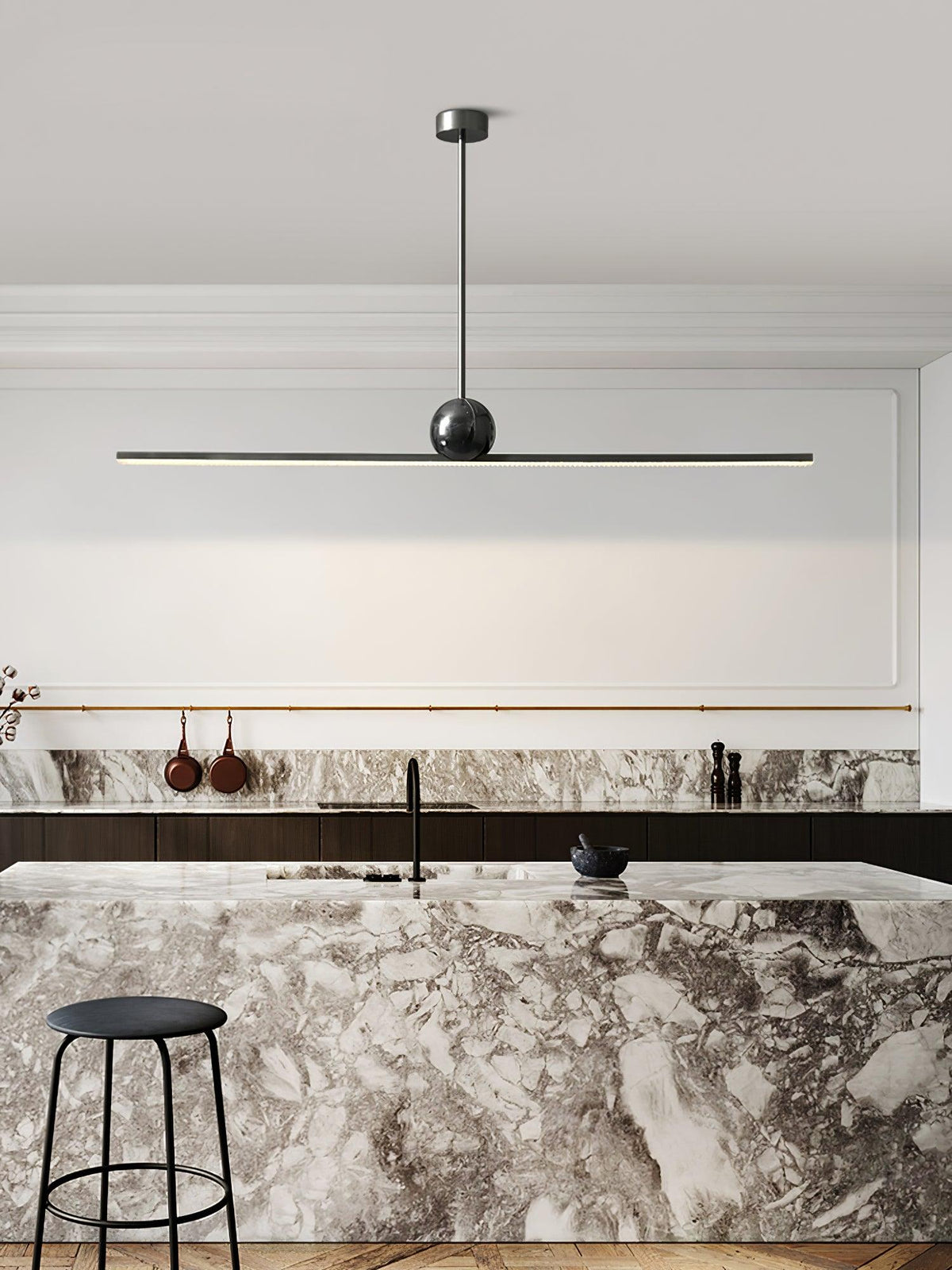 Sevelo Suspension Linéaire Minimaliste en Marbre-Cielum