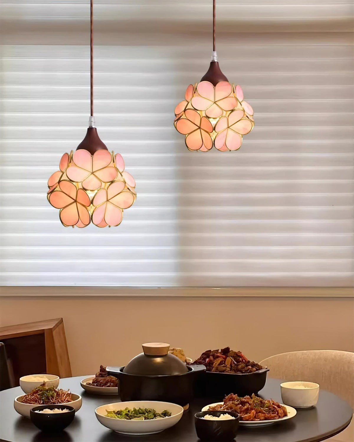 Velina Pink Petal Pendant Light-Neutral Decor