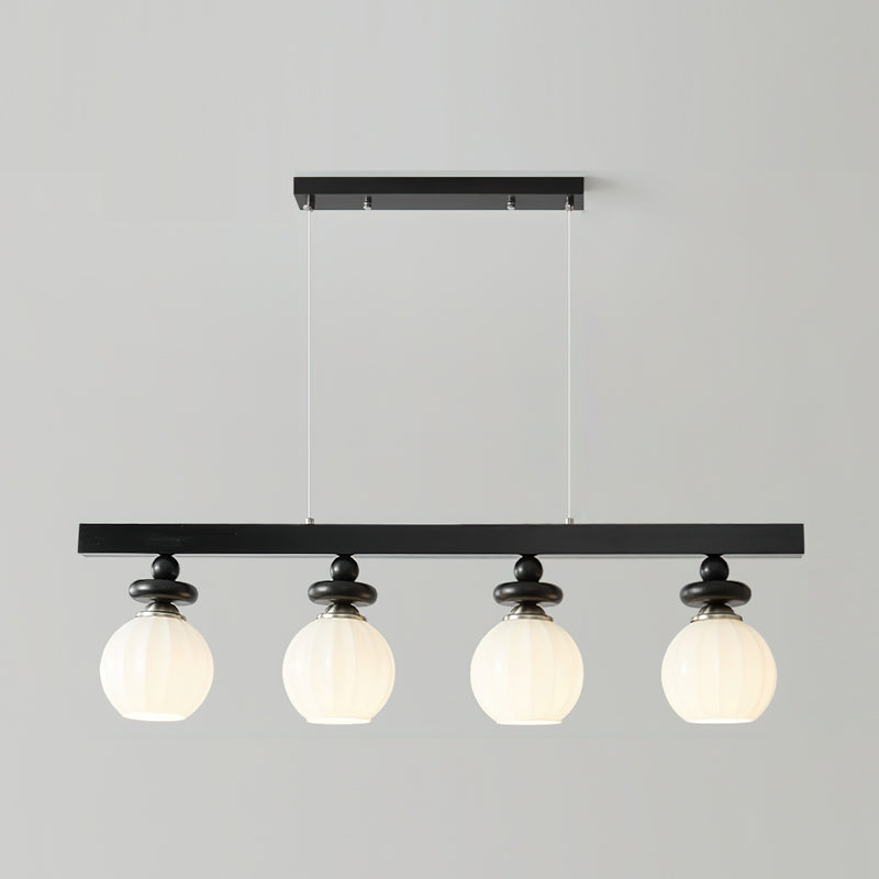 Dimensional drawing of the 4-light Maru Pendant Light.