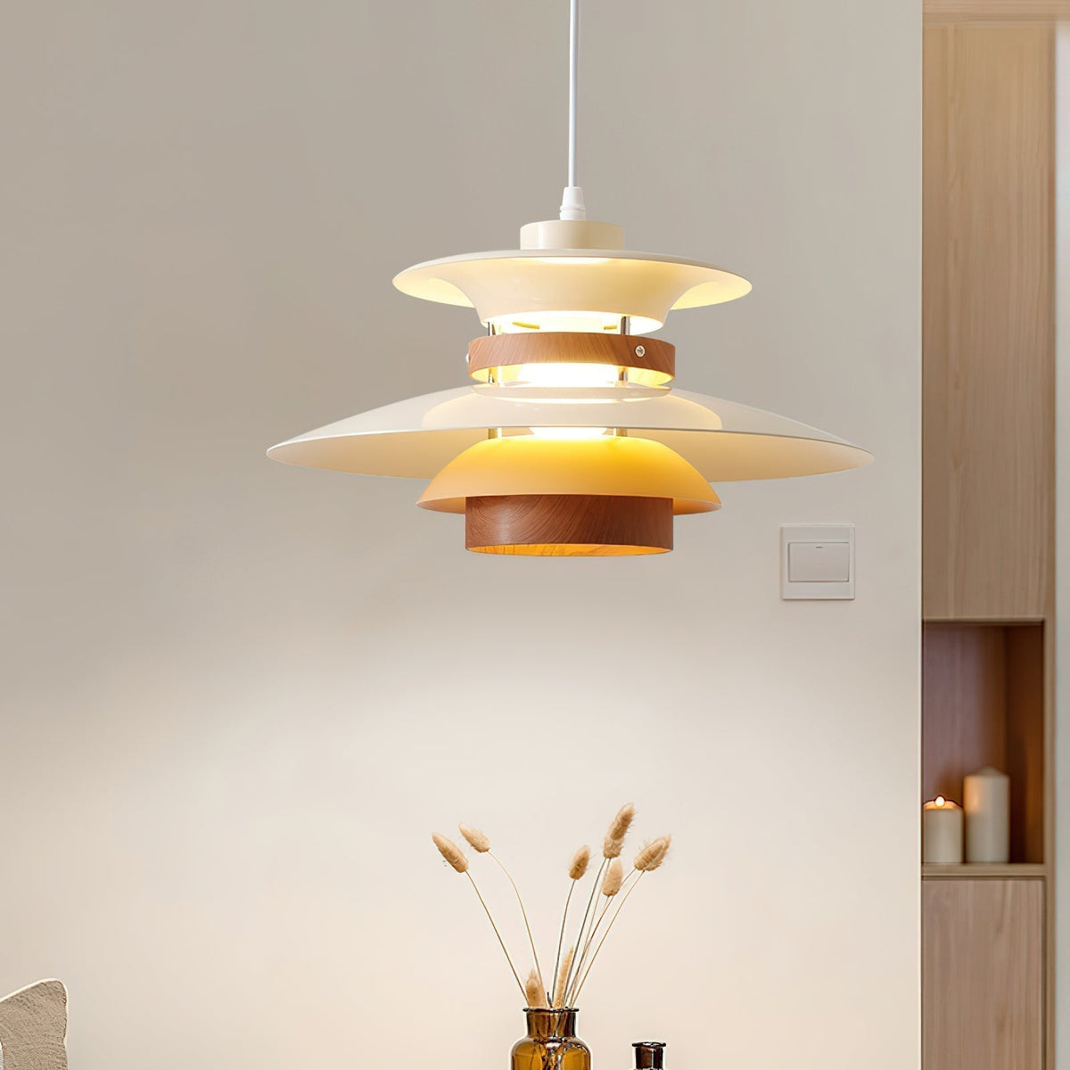 Vazen Suspension Bois Acier-Cielum