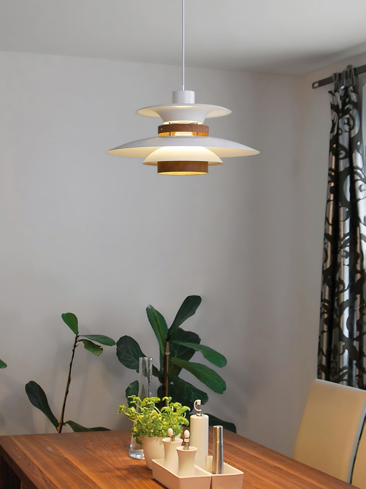 Vazen Suspension Bois Acier-Cielum