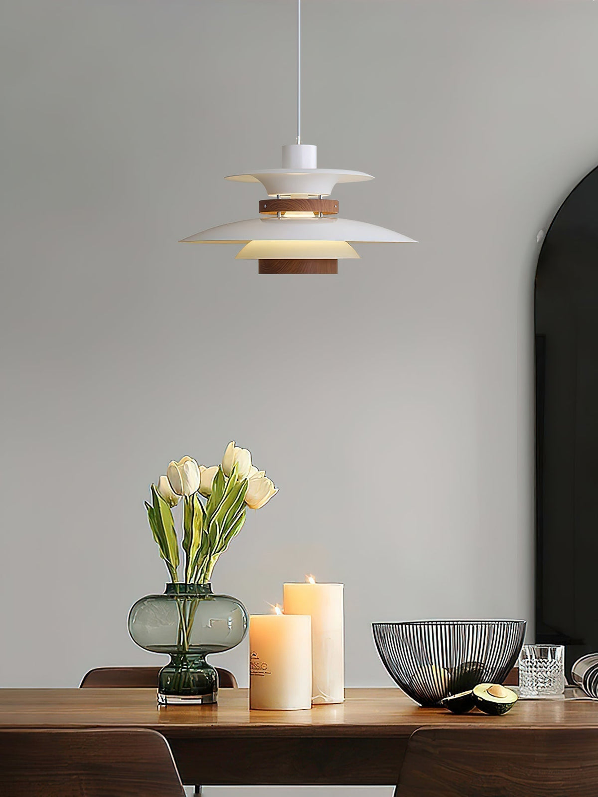 Vazen Suspension Bois Acier-Cielum