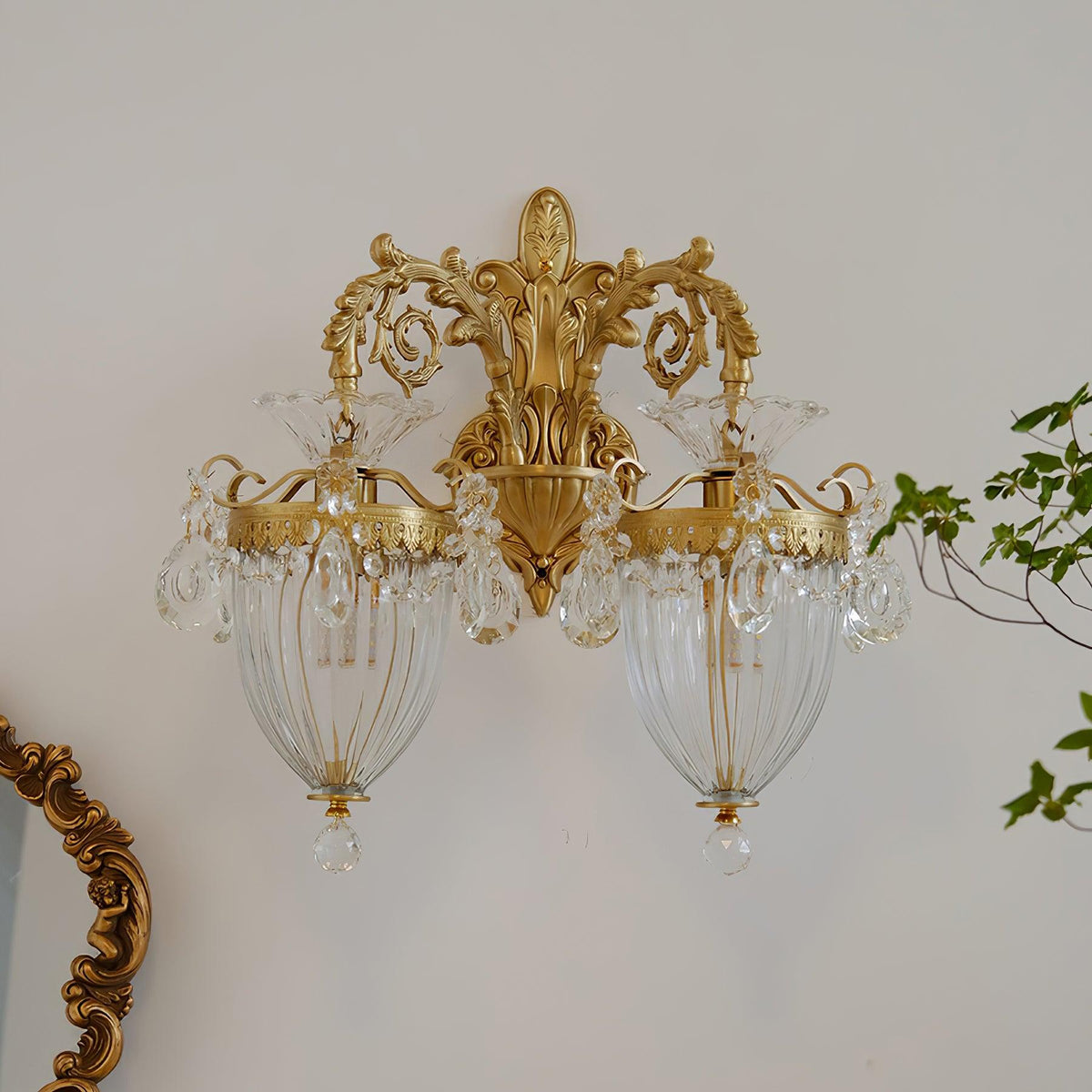 Vireon Wall Lamp Gold Double Sconce Modern-Neutral Decor